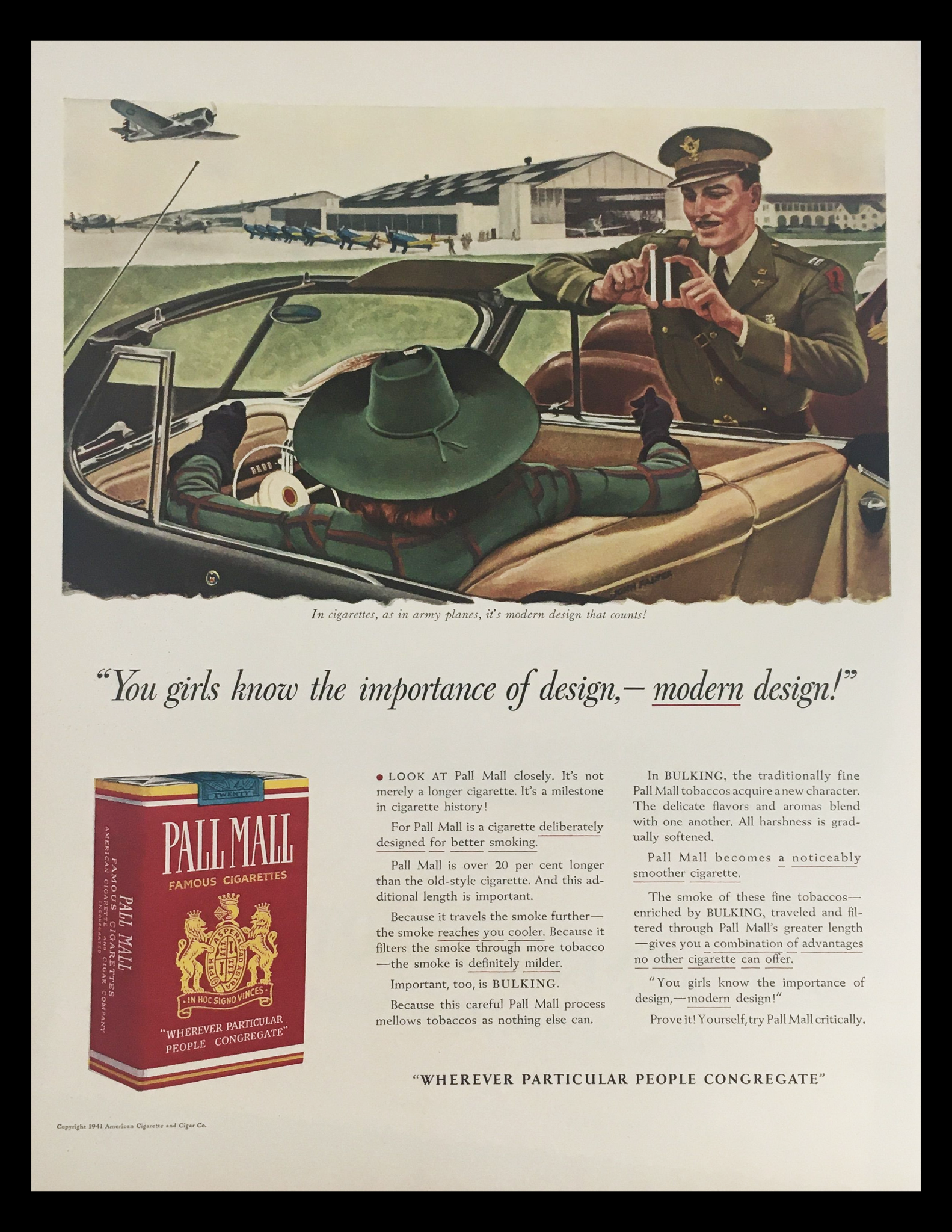 1941 Pall Mall Famous Cigarettes Vintage Print Ad