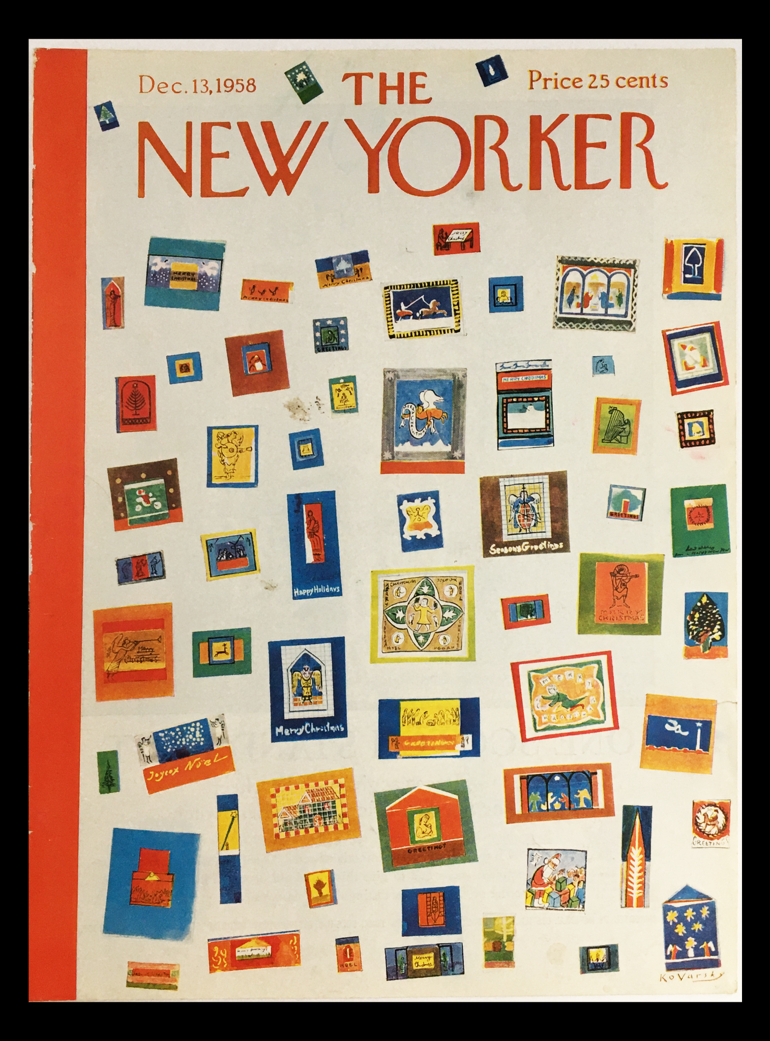 COVER ONLY The New Yorker December 13 1958 Full Cover Theme by Anatol Kovarsky