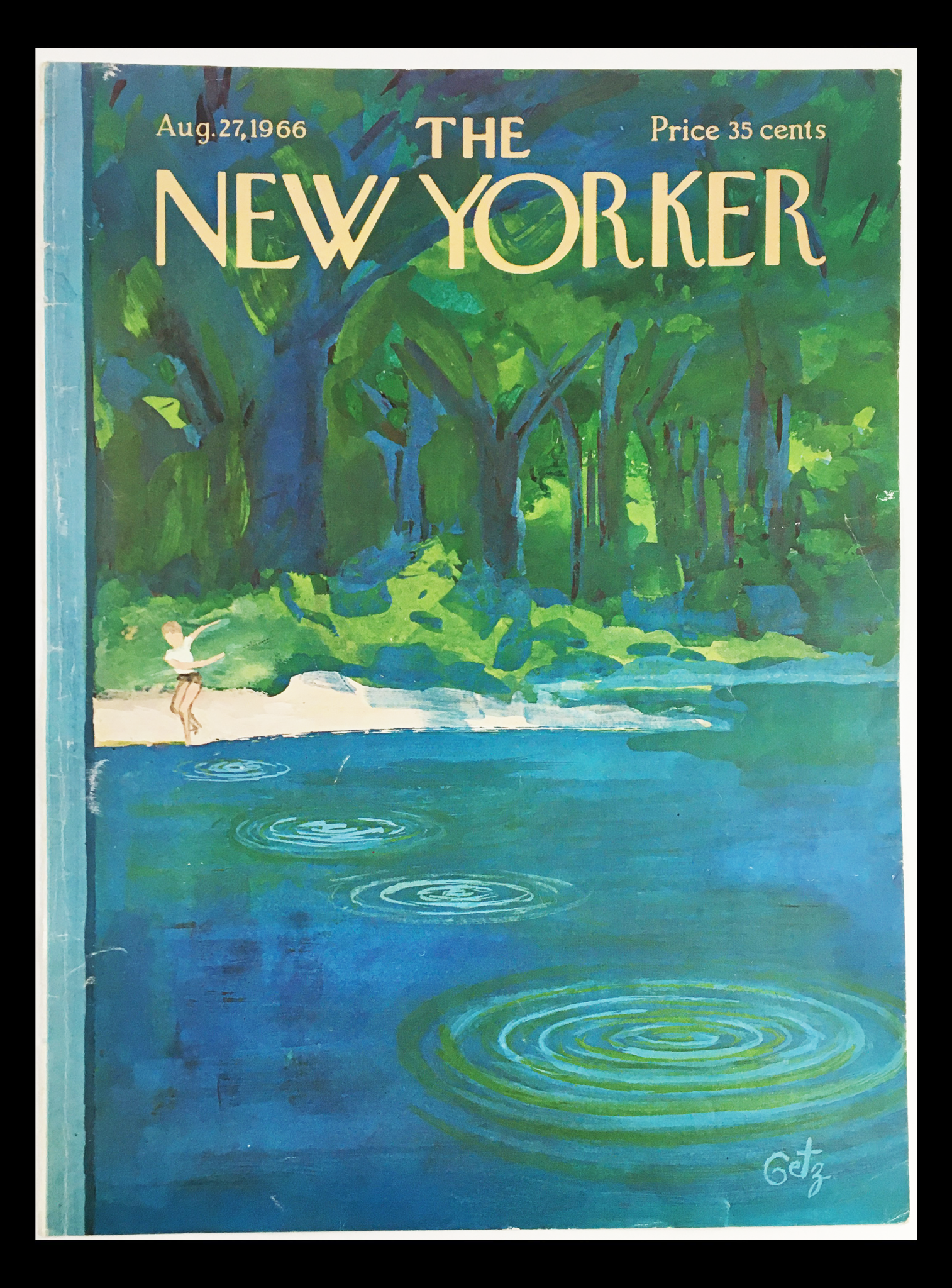 COVER ONLY The New Yorker August 27 1966 Full Cover Theme by Arthur Getz