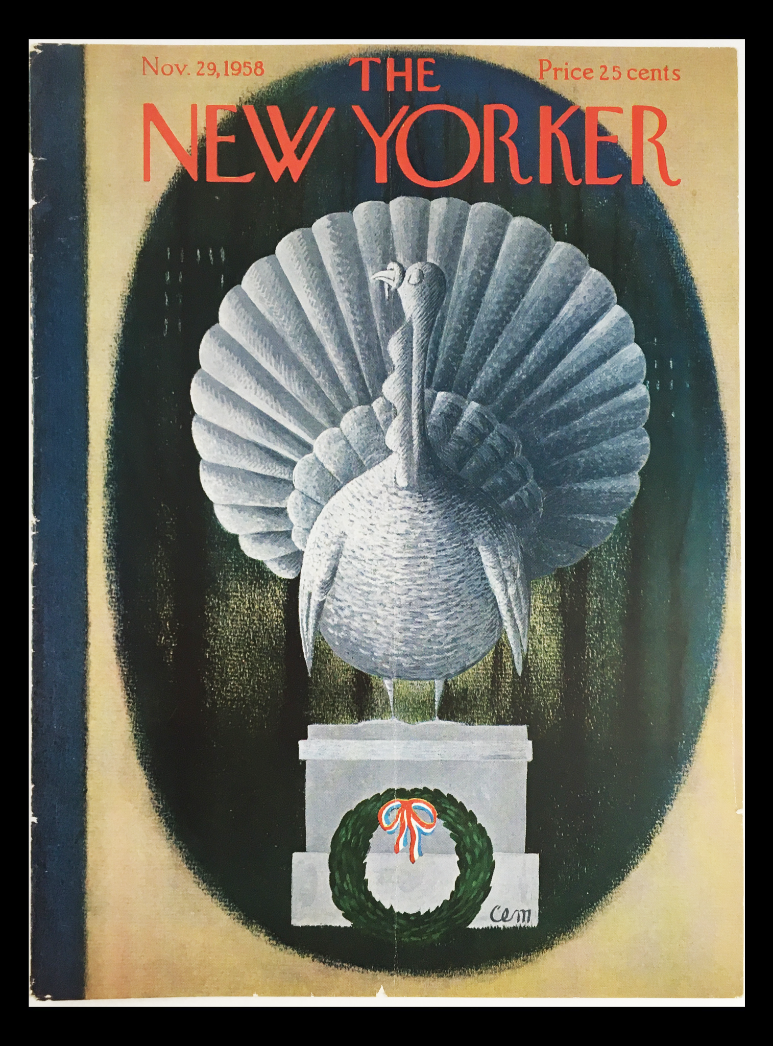 COVER ONLY The New Yorker November 29 1958 Full Cover Theme by Charles E. Martin