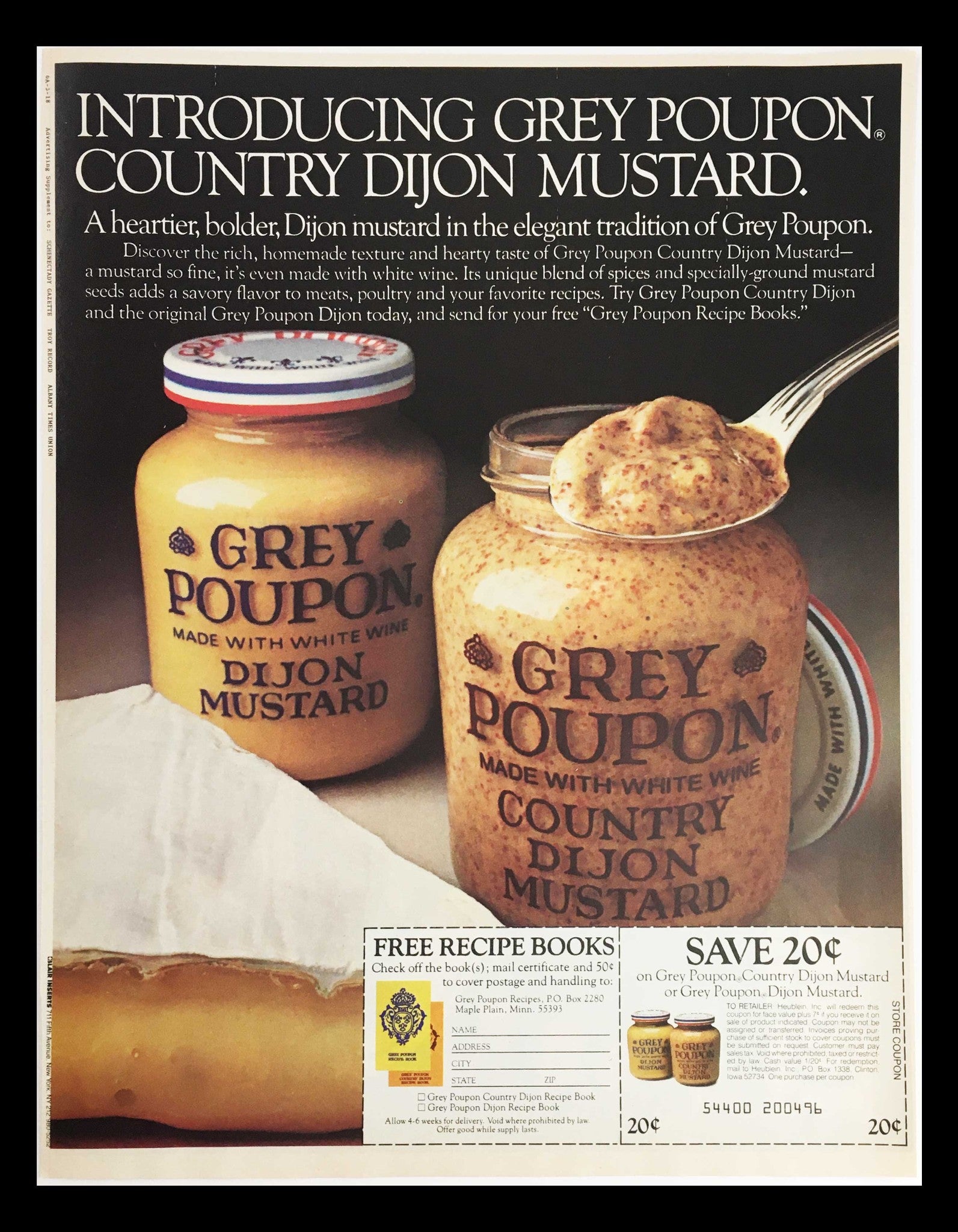 1983 Grey Poupon White Wine Country Dijon Mustard Circular Coupon Advertisement