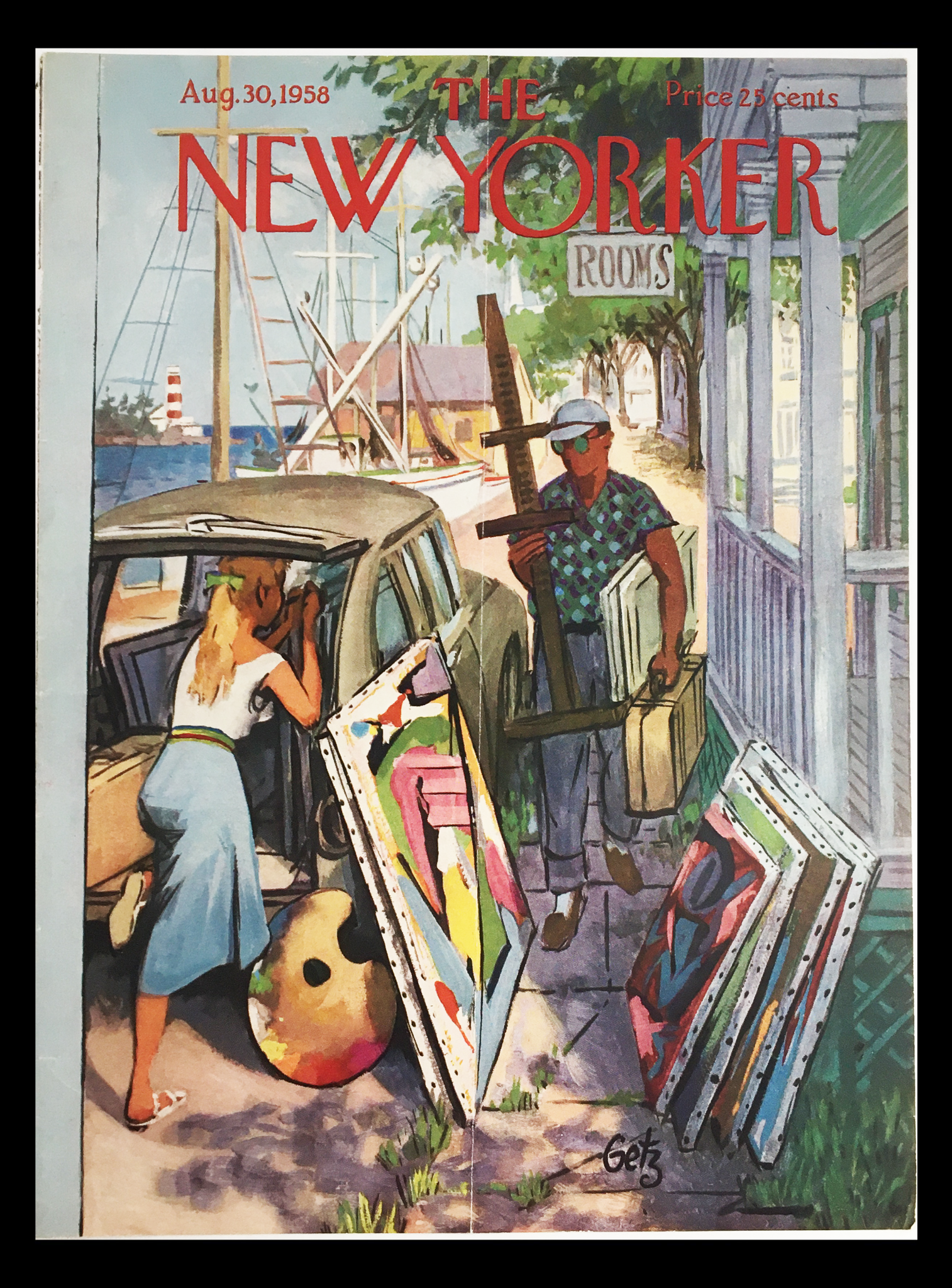 COVER ONLY The New Yorker August 30 1958 Full Cover Theme by Arthur Getz