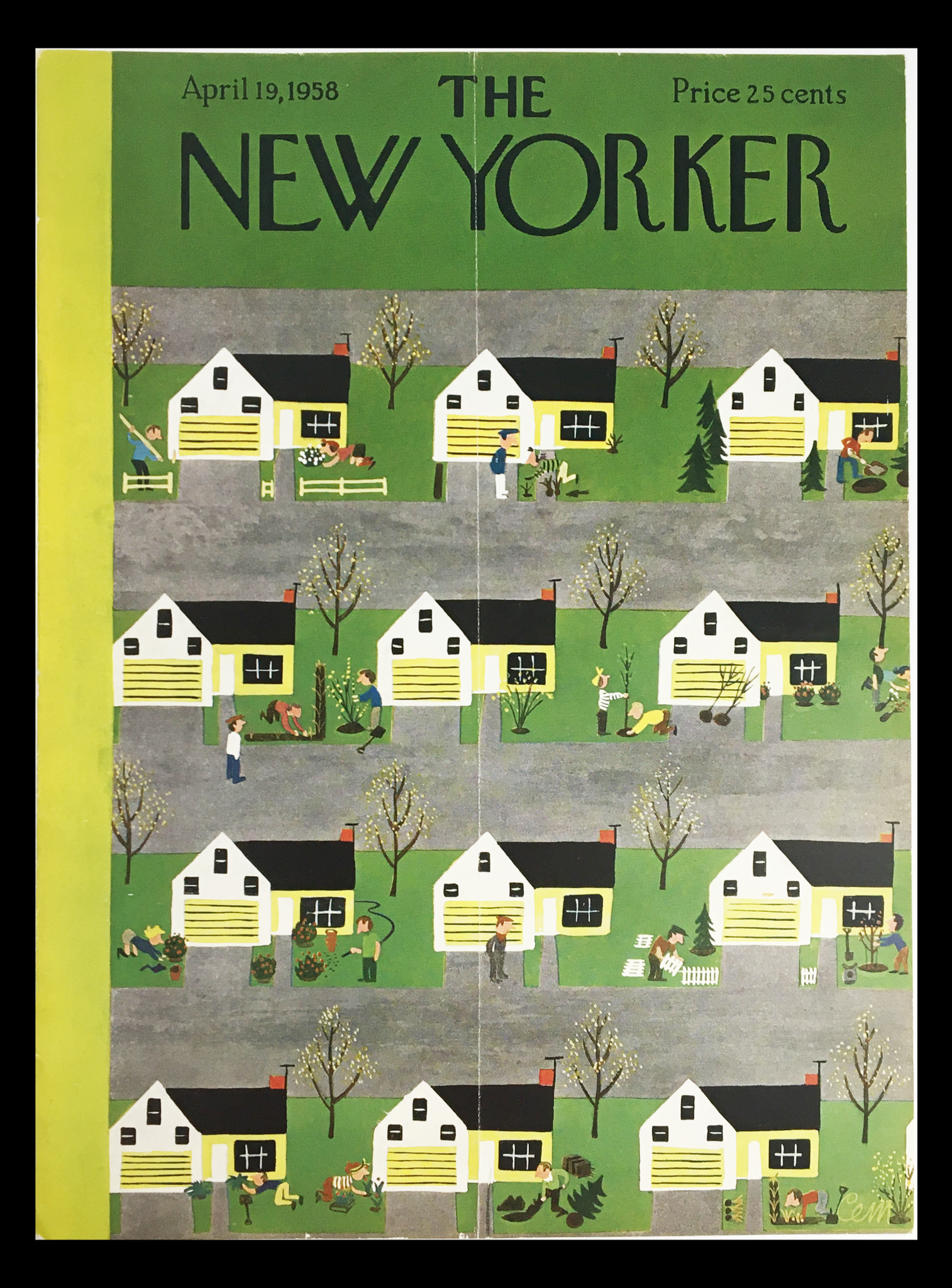 COVER ONLY The New Yorker April 19 1958 Full Cover Theme by Charles E. Martin