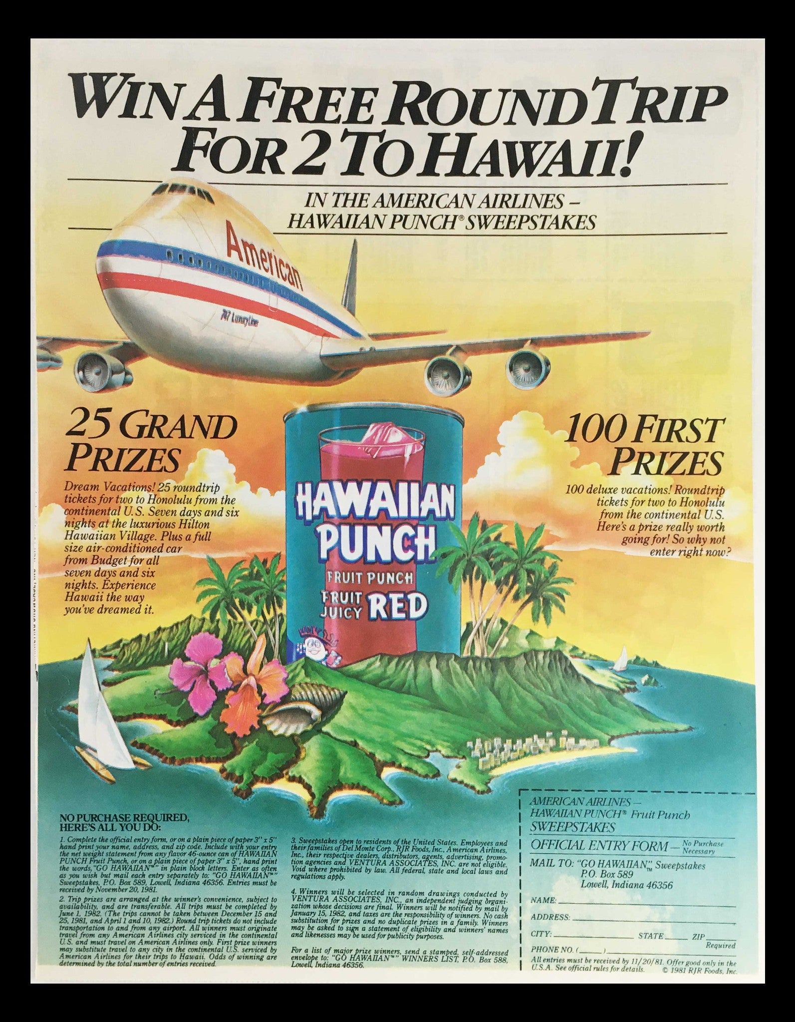 1981 Hawaiian Punch Fruit Punch Fruit Juicy Red Circular Coupon Advertisement