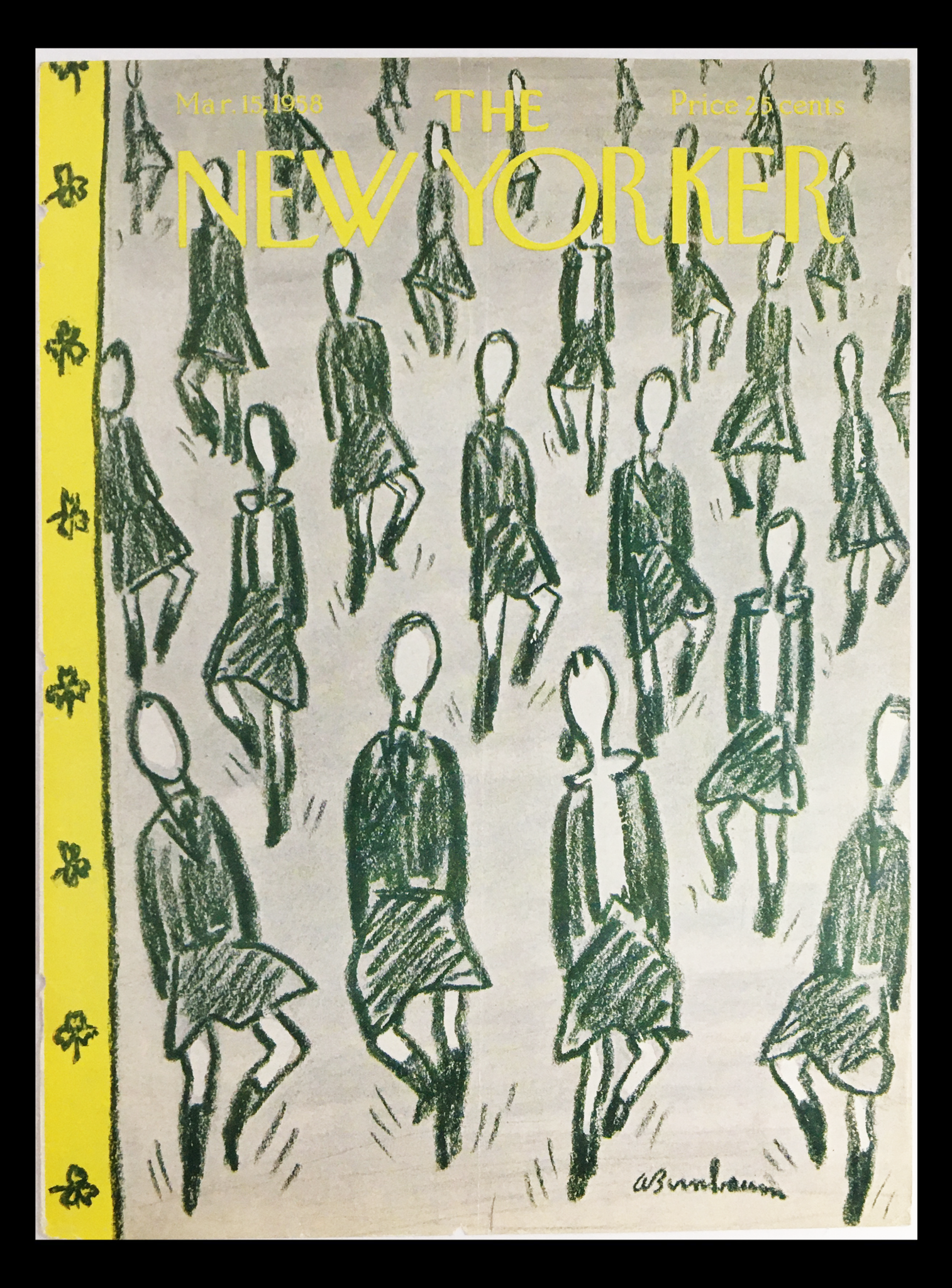 COVER ONLY The New Yorker March 15 1958 Full Cover Theme by Abe Birnbaum