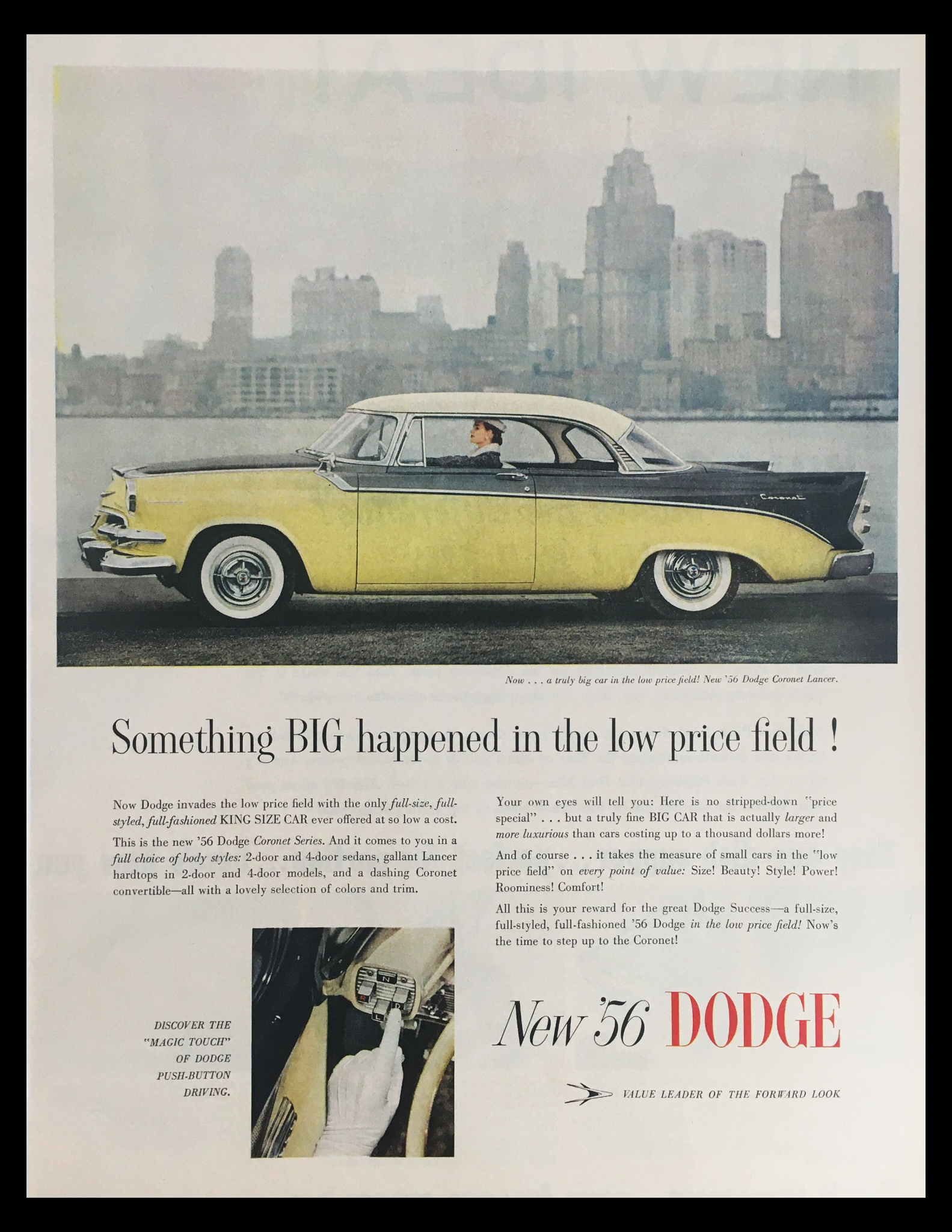 1956 Dodge Coronet Lancer Vintage Print Ad