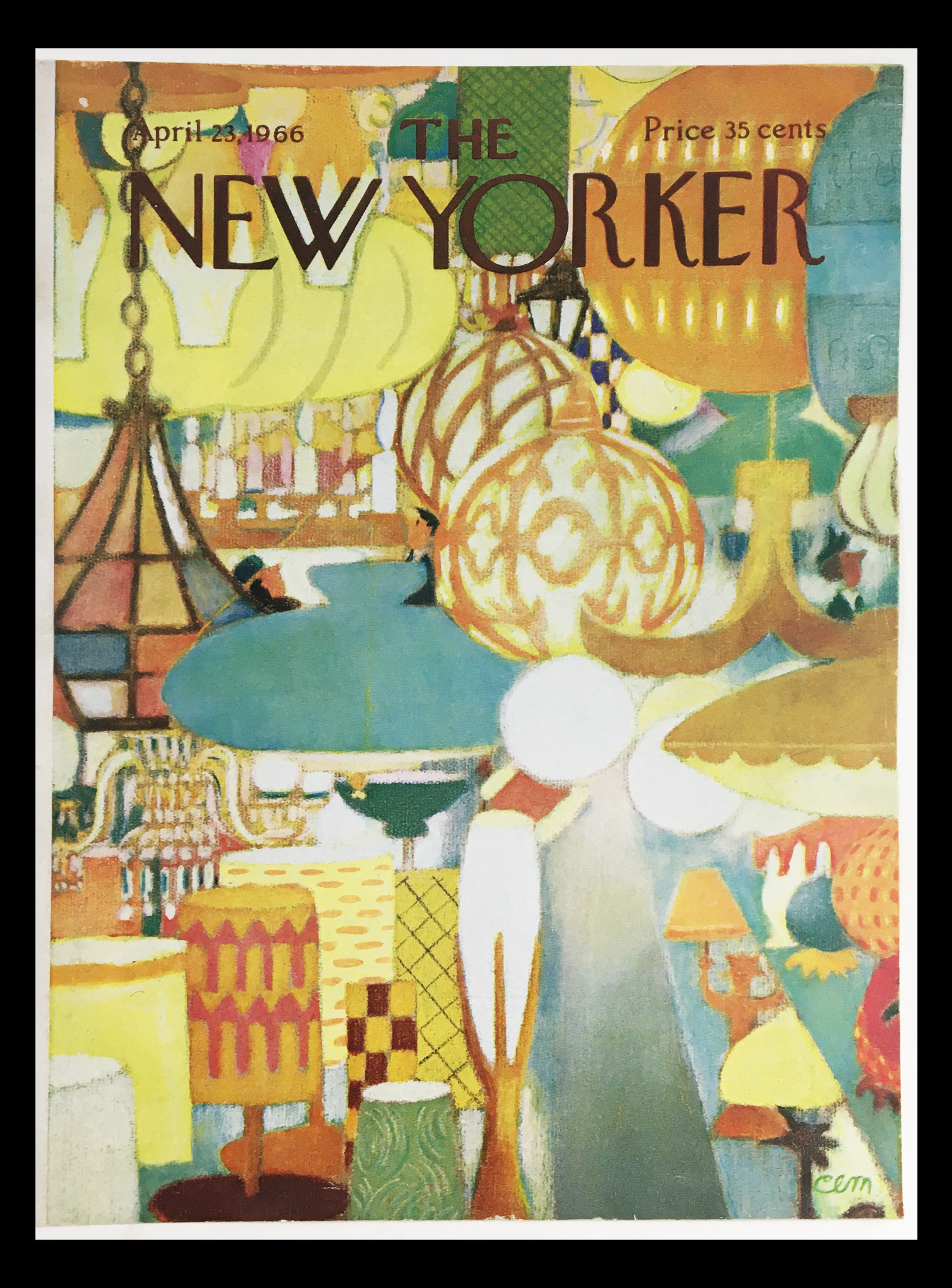 COVER ONLY The New Yorker April 23 1966 Full Cover Theme by Charles E. Martin