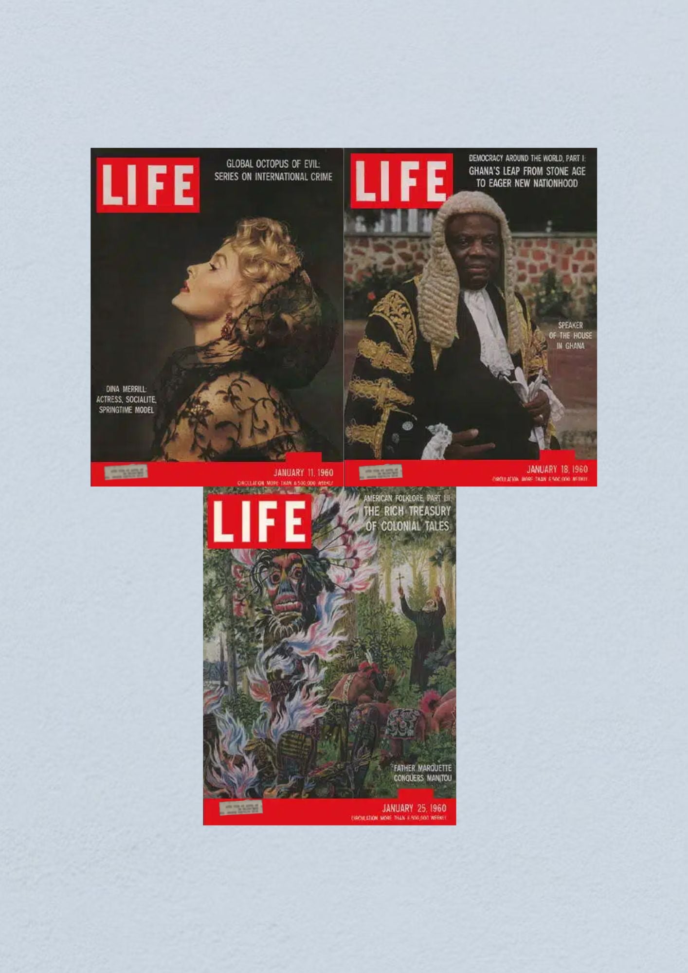 Life Magazine Lot of 3 Full Month of January 1960 11, 18, 25 Civil Rights Era