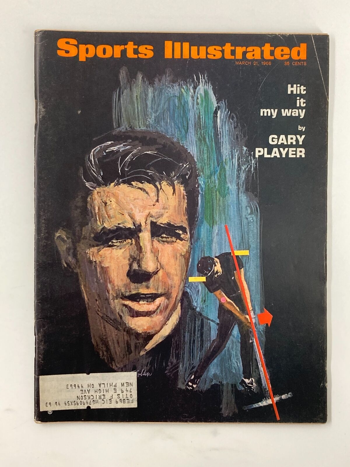Sports Illustrated Magazine cover from March 21, 1966, featuring Gary Player with the title 'Hit It My Way', part of the 1950s-1970s Sports Illustrated Golf Collection.