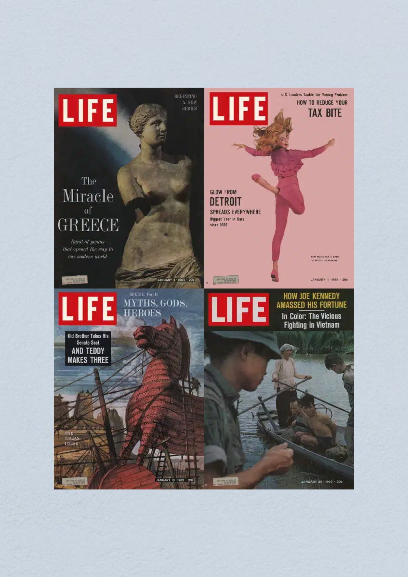 Life Magazine Lot of 4 Full Month January 1963 4, 11, 18, 25 Civil Rights Era