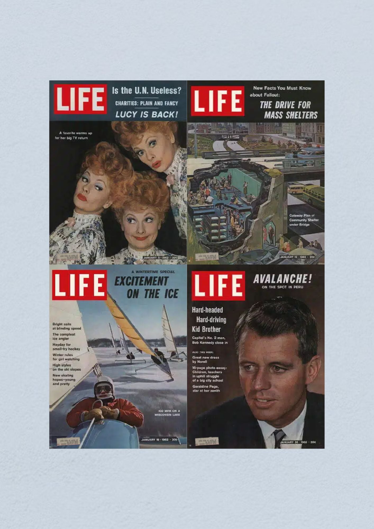 Life Magazine Lot of 4 Full Month January 1962 5, 12, 19, 26 Civil Rights Era