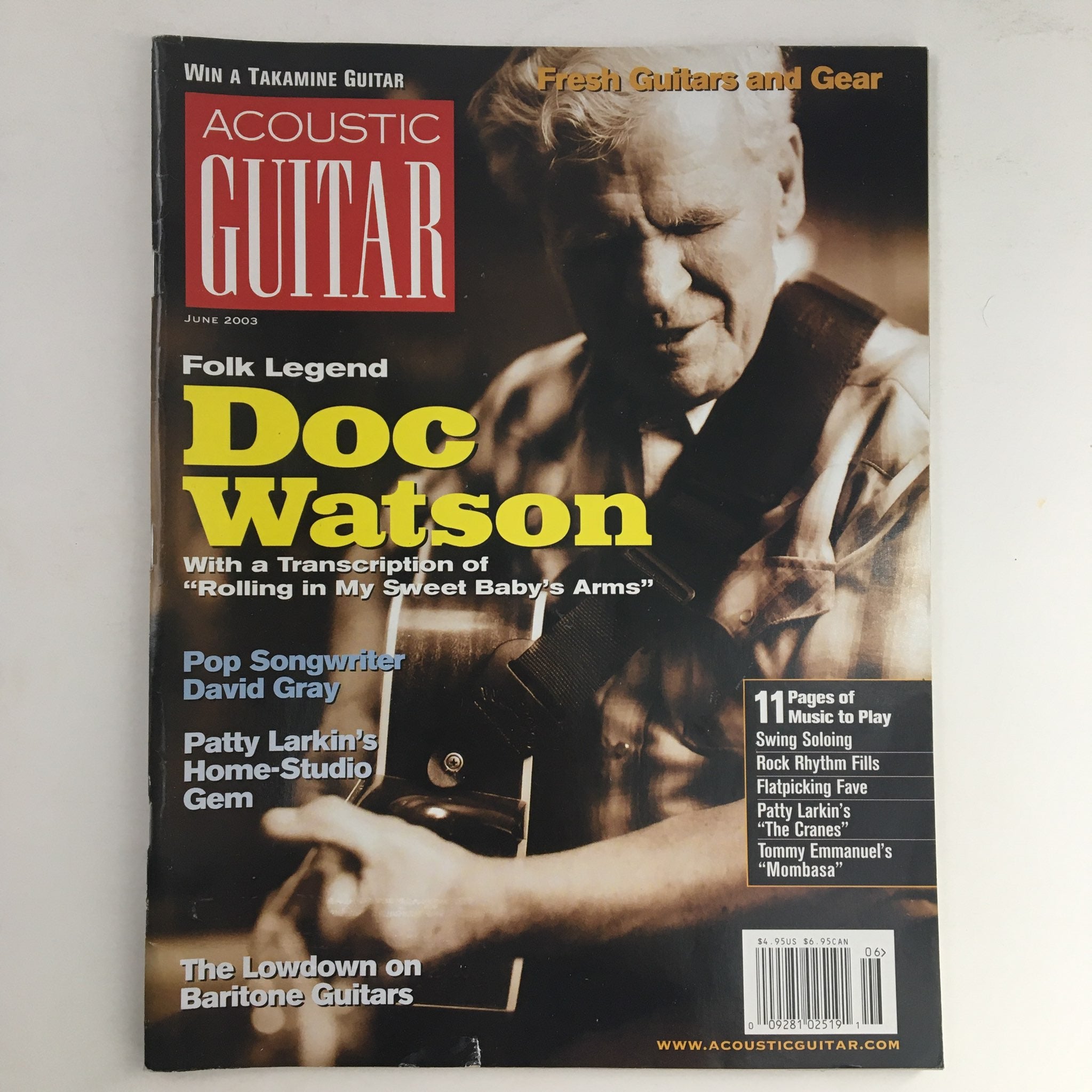 Acoustic Guitar Magazine June 2003 Folk Legend Doc Watson, Songwriter David Gray