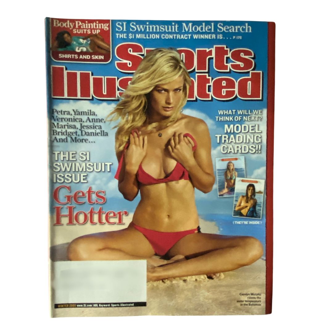 Lot of 6 2005-2020 Sports Illustrated Magazine Swimsuit Edition featuring the Winter 2005 issue cover with a model in a bikini, highlighting its preservation in good condition with a protective cover.