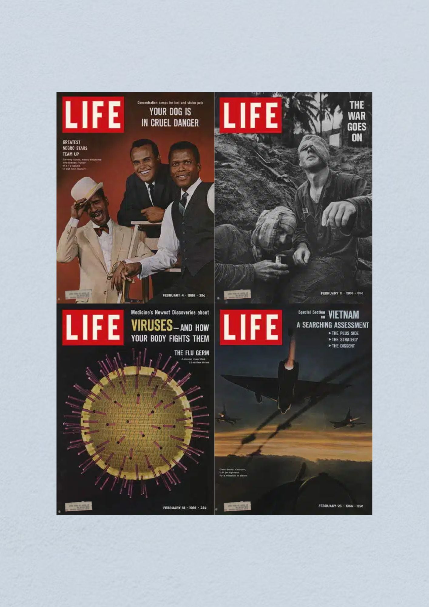 Life Magazine Lot of 4 Full Month of February 1966 4, 11, 18, 25