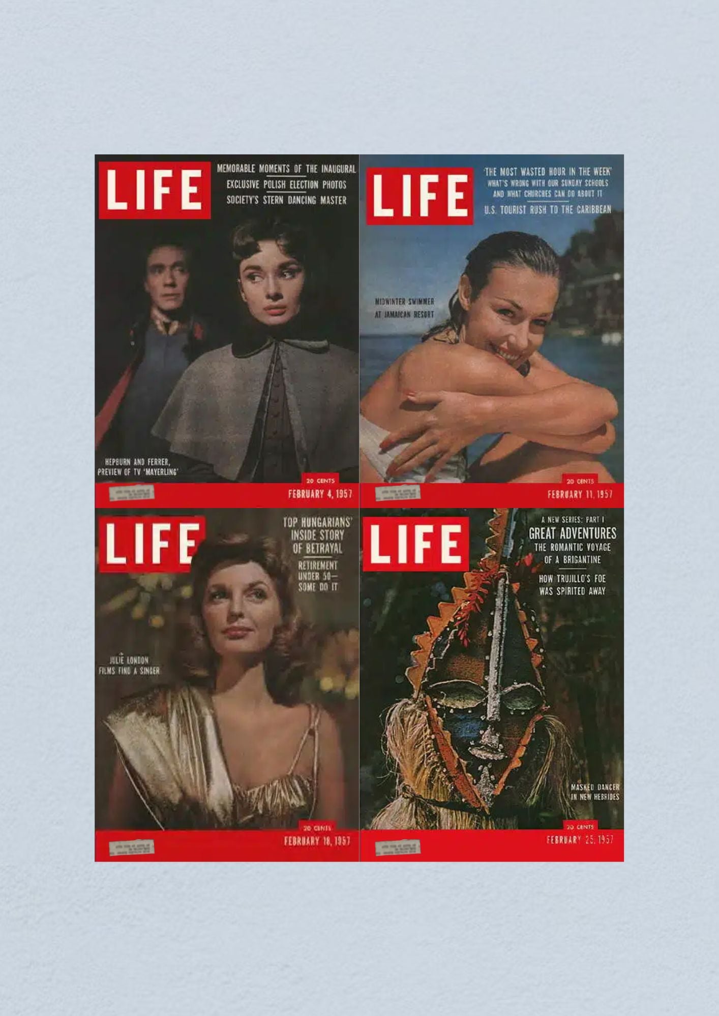 Life Magazine Lot of 4 Full Month February 1957 5, 11, 18, 25 Civil Rights Era