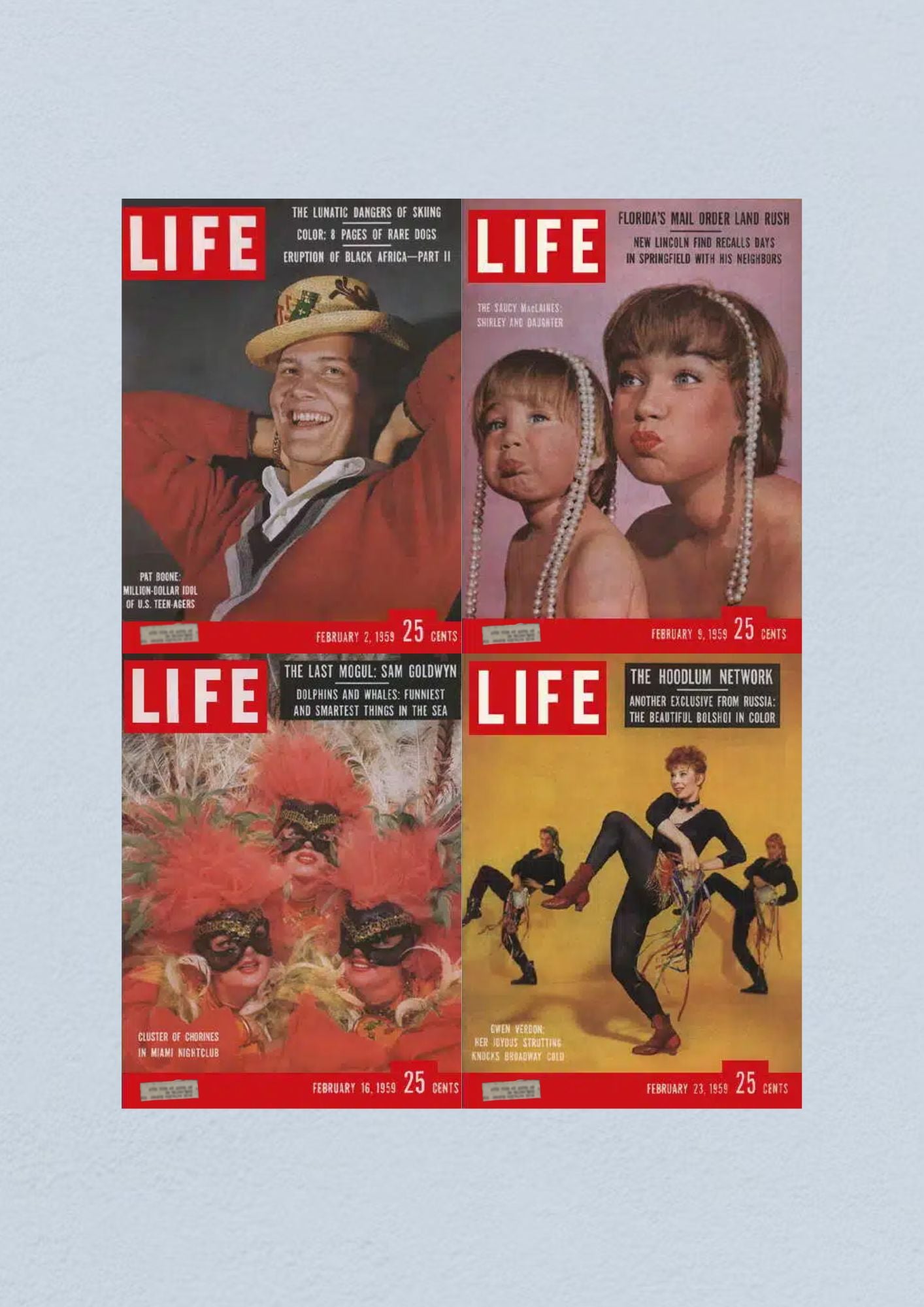 Life Magazine Lot of 4 Full Month February 1959 2, 9, 16, 23 Civil Rights Era