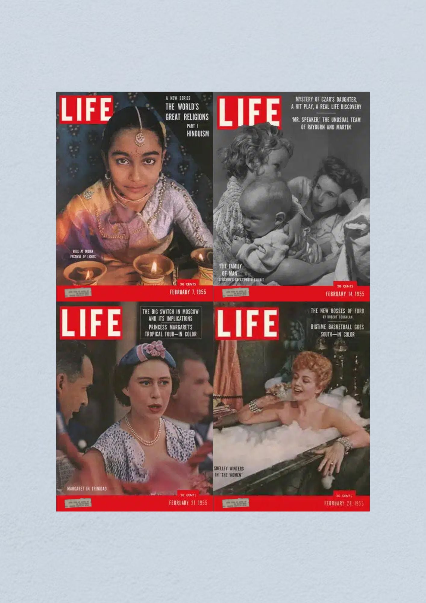 Life Magazine Lot of 4 Full Month February 1955 7, 14, 21, 28 Civil Rights Era