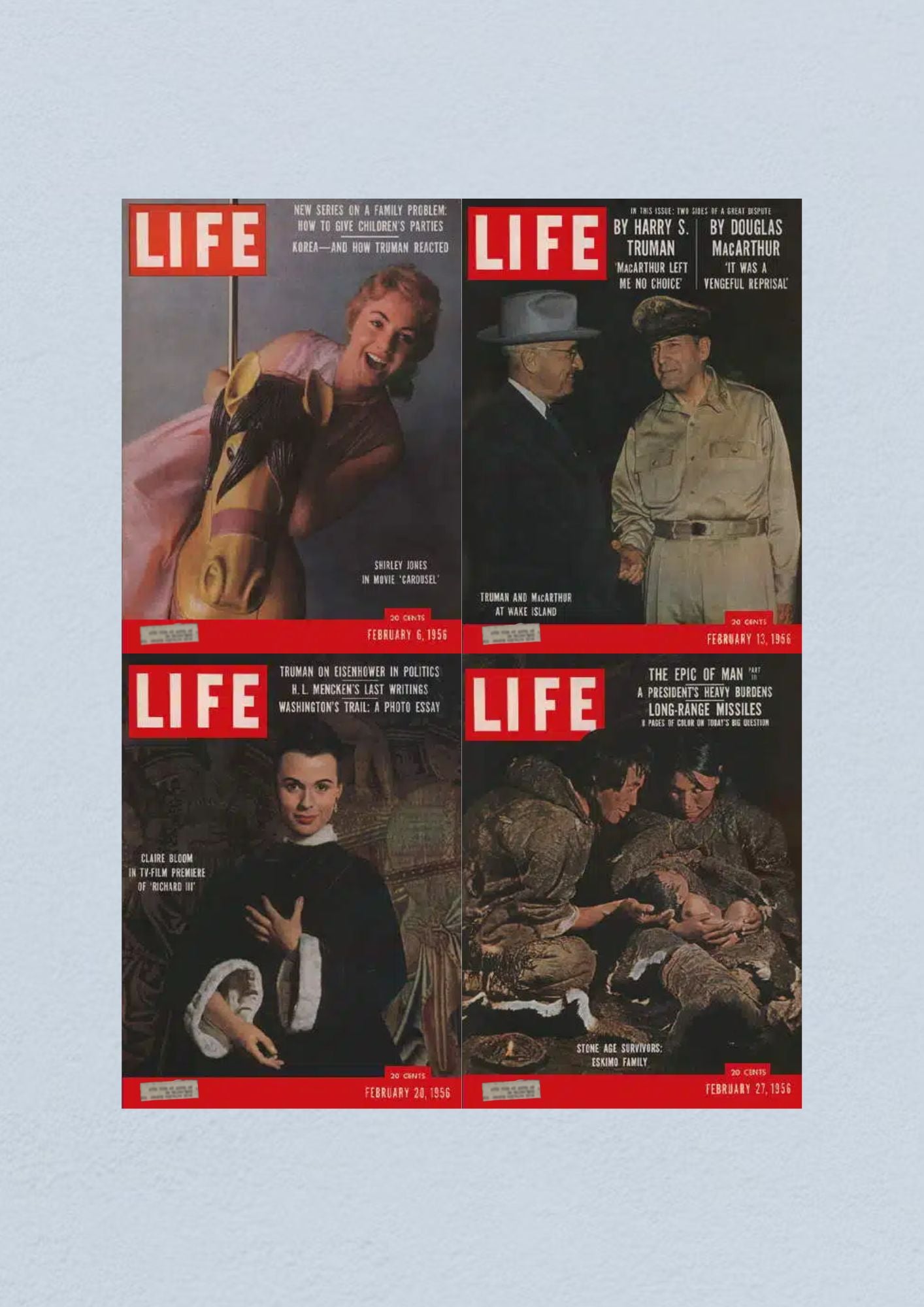 Life Magazine Lot of 4 Full Month February 1956 6, 13, 20, 27 Civil Rights Era