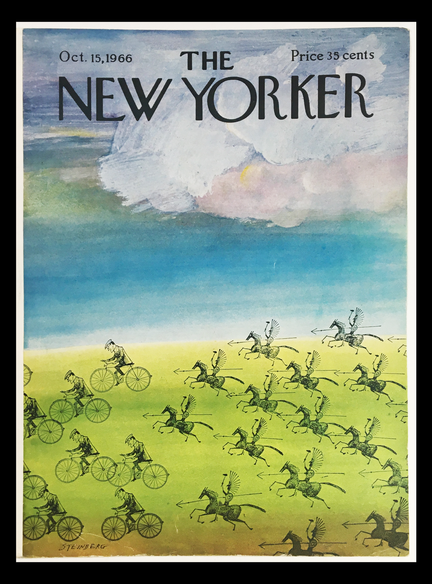 COVER ONLY The New Yorker October 15 1966 Full Cover Theme by Saul Steinberg