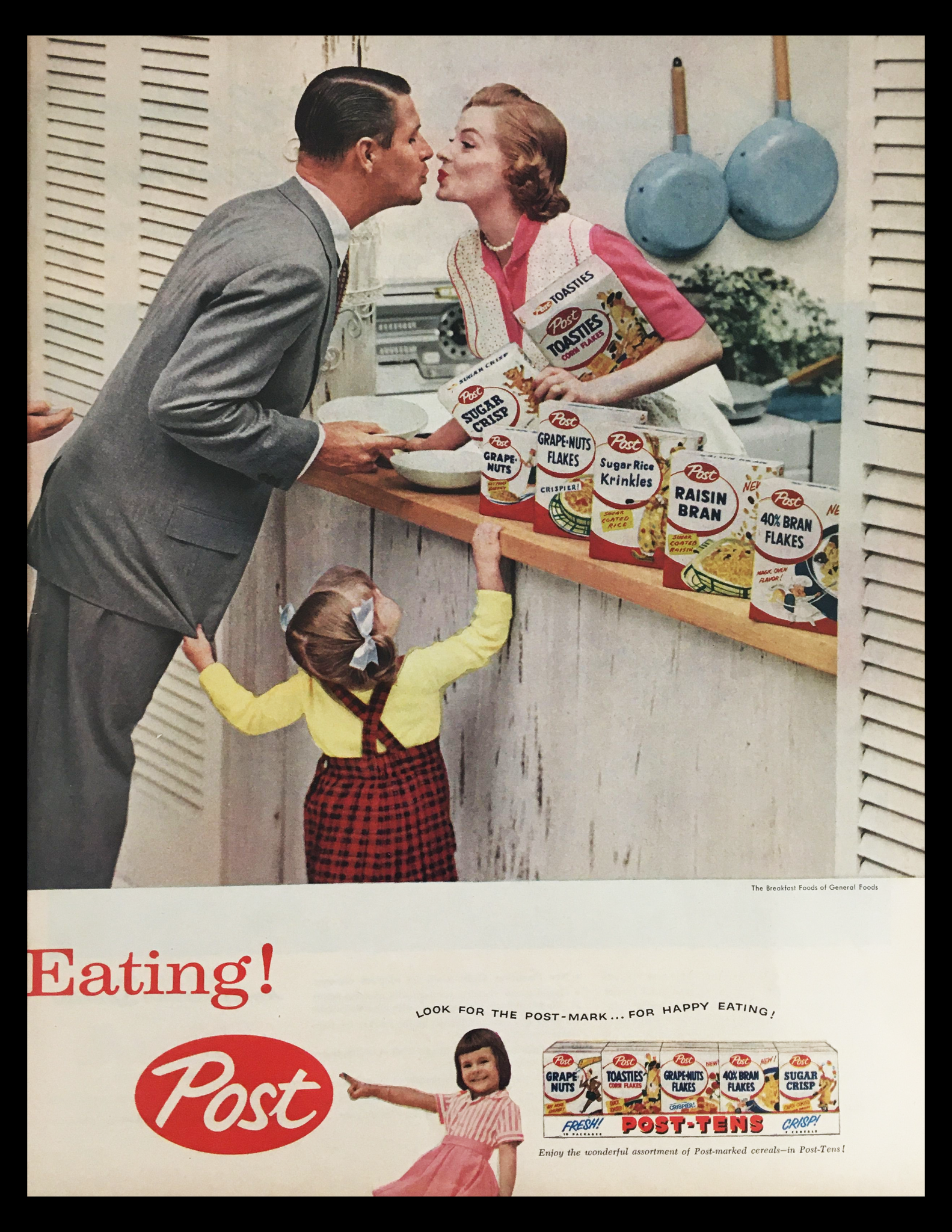 1956 Post The Breakfast Foods Vintage Print Ad