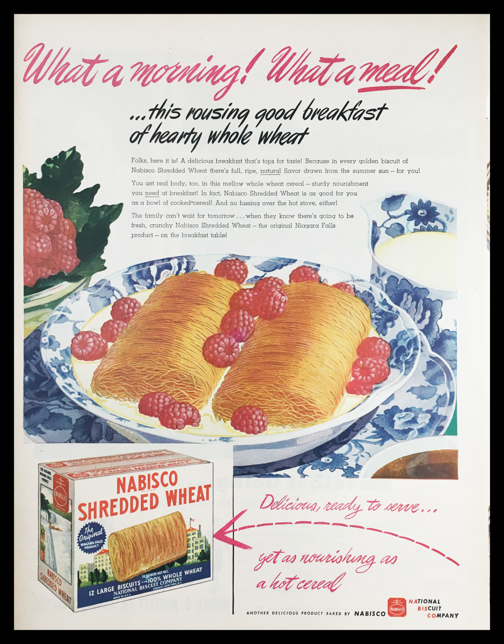 1945 Nabisco Shredded Wheat Biscuits Vintage Print Ad