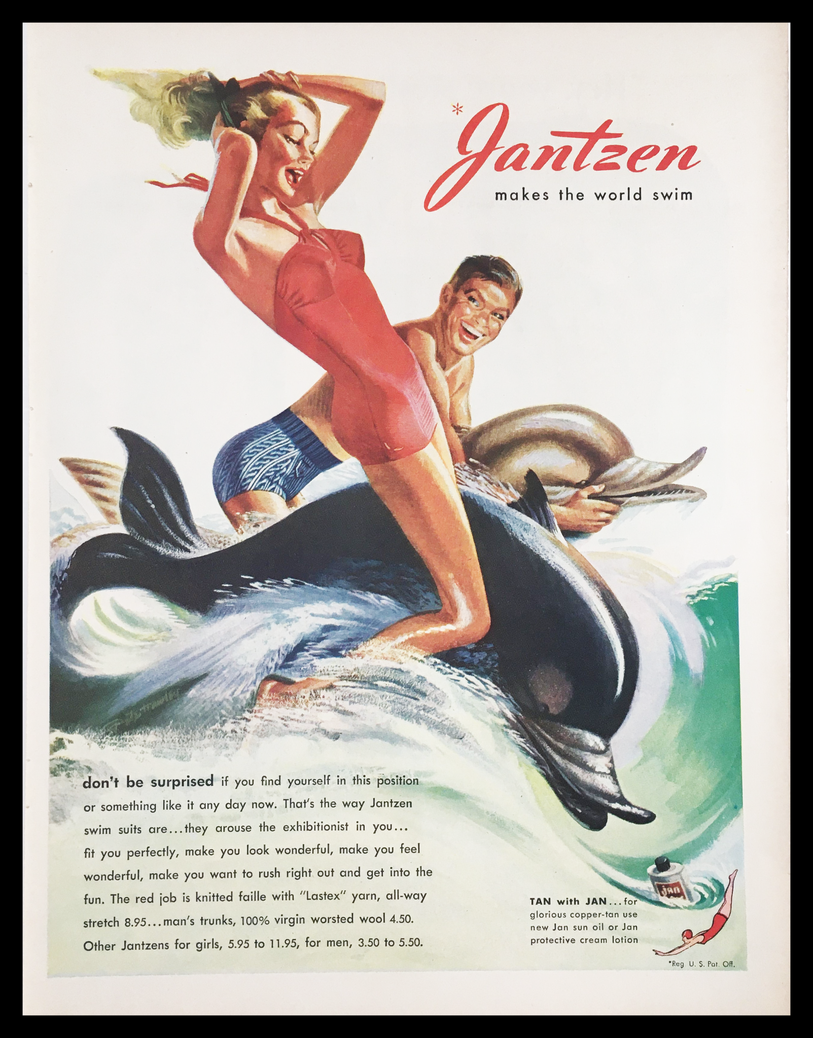 1945 Jantzen Swim Suits For Girls & Boys Vintage Print Ad