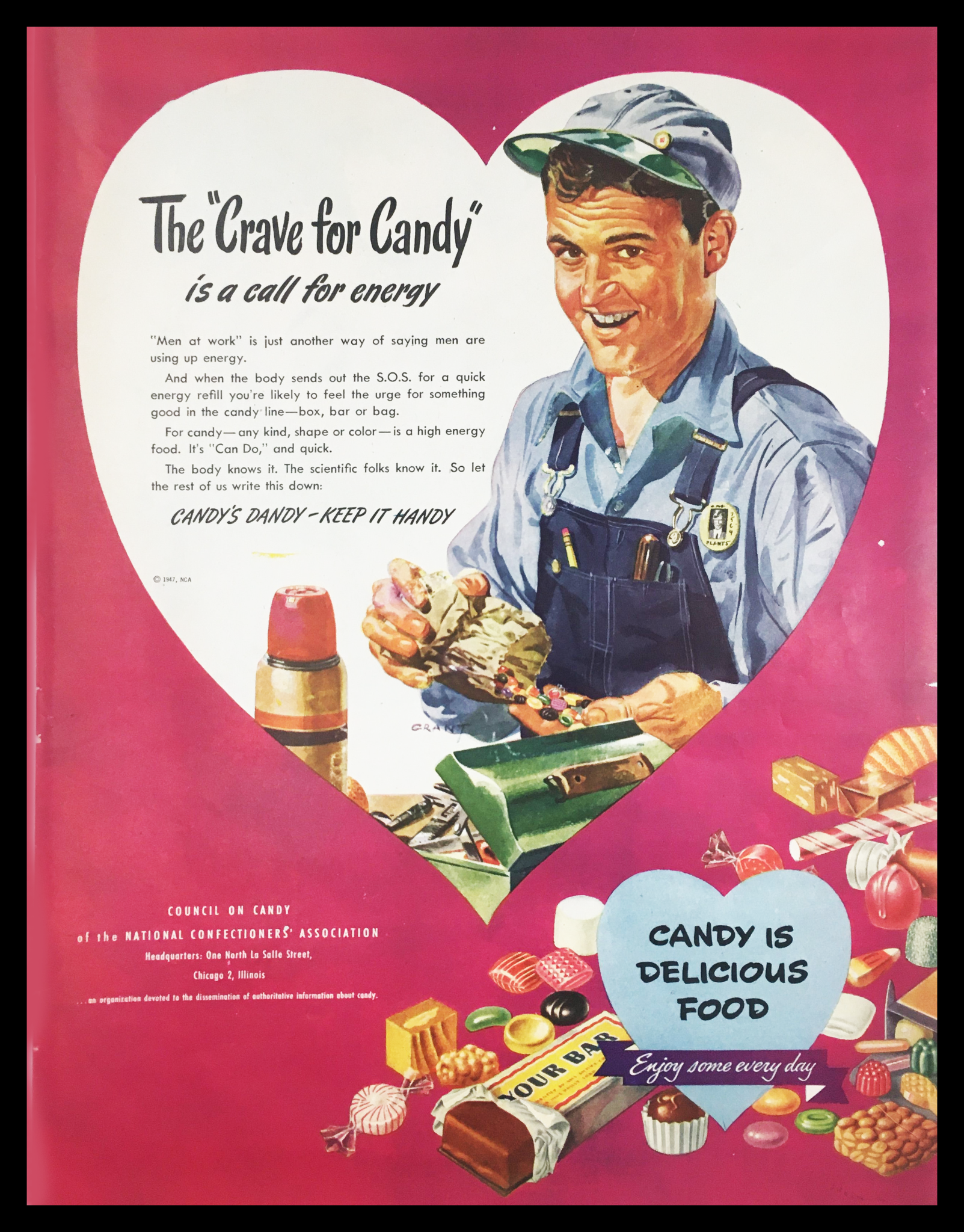 1947 Candy's Dandy Crave for Candy Vintage Print Ad