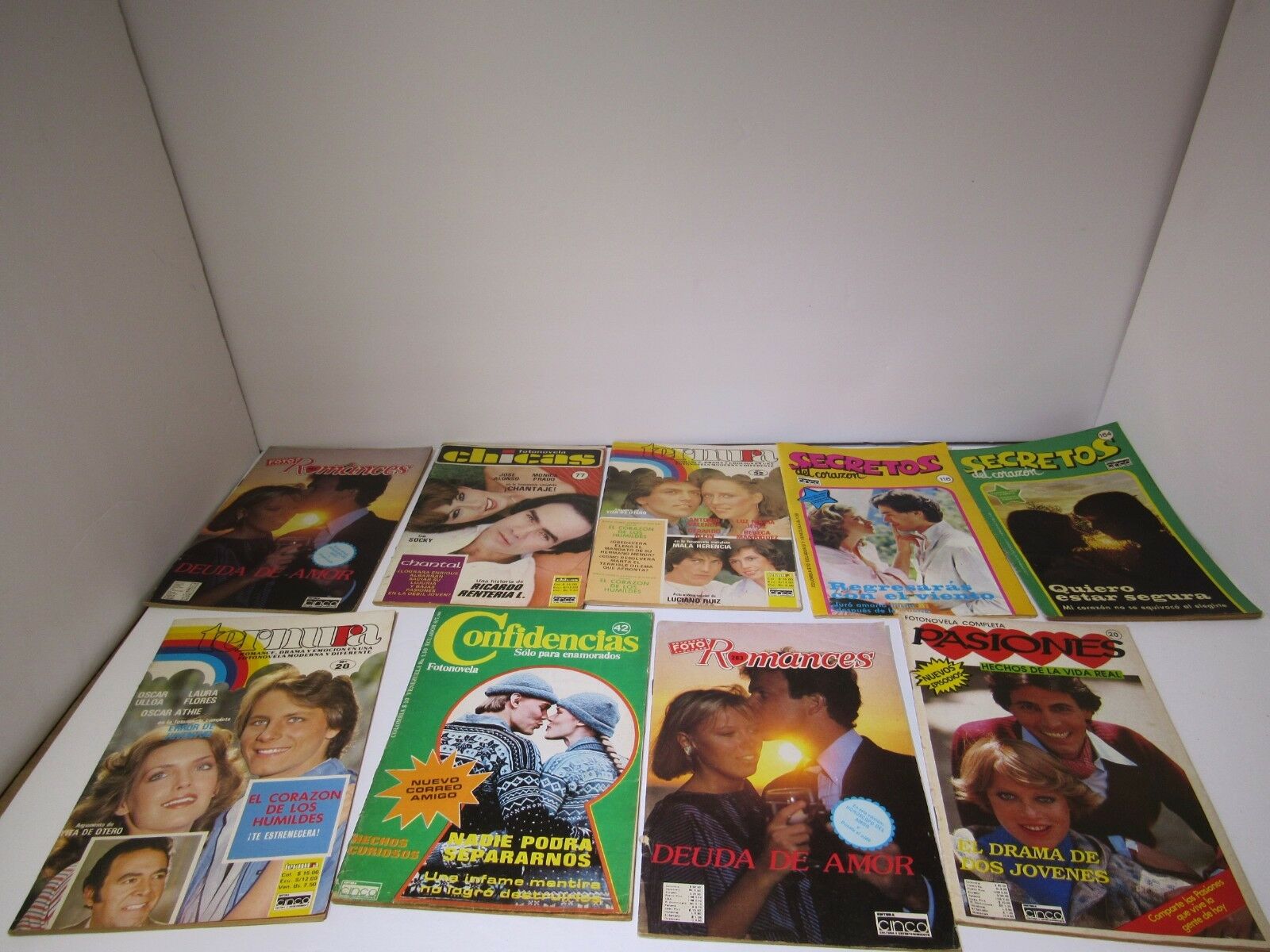 9 Vintage Spanish Magazine Lot, 1970's, 1980, Tenura, Chicas, Confidencias