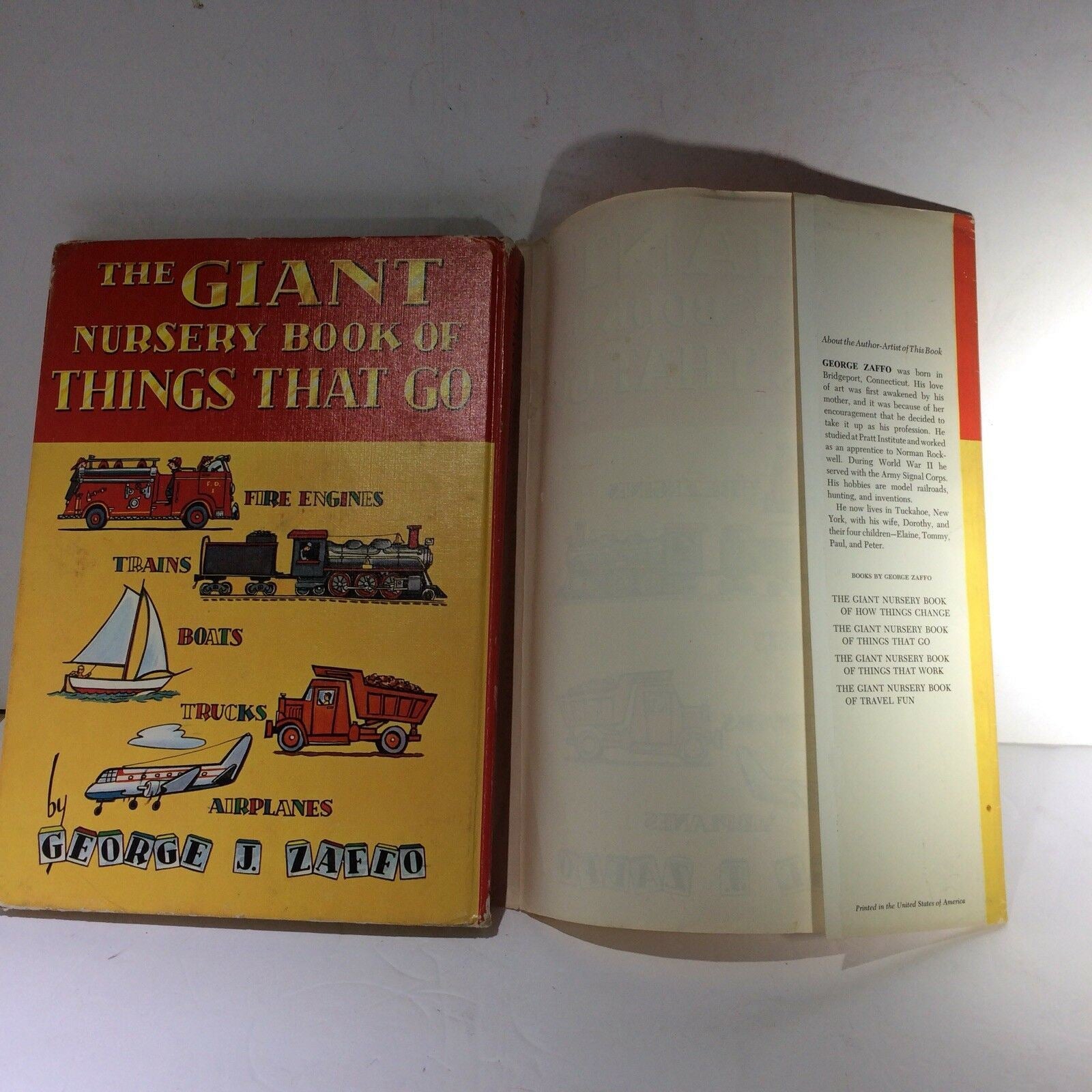 The Giant Nursery Book of Things That Go 1959 George ZAFFO with Dust Jacket