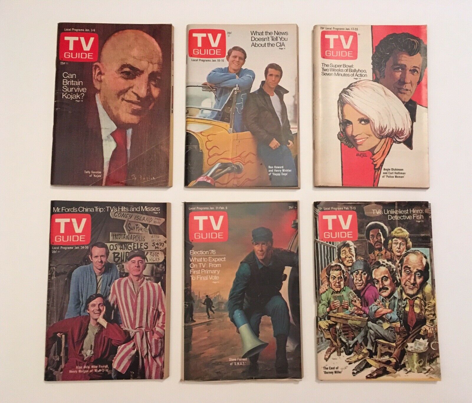 Complete 1976 collection of TV Guide Magazines, containing all 52 issues along with a special Fall Preview edition.