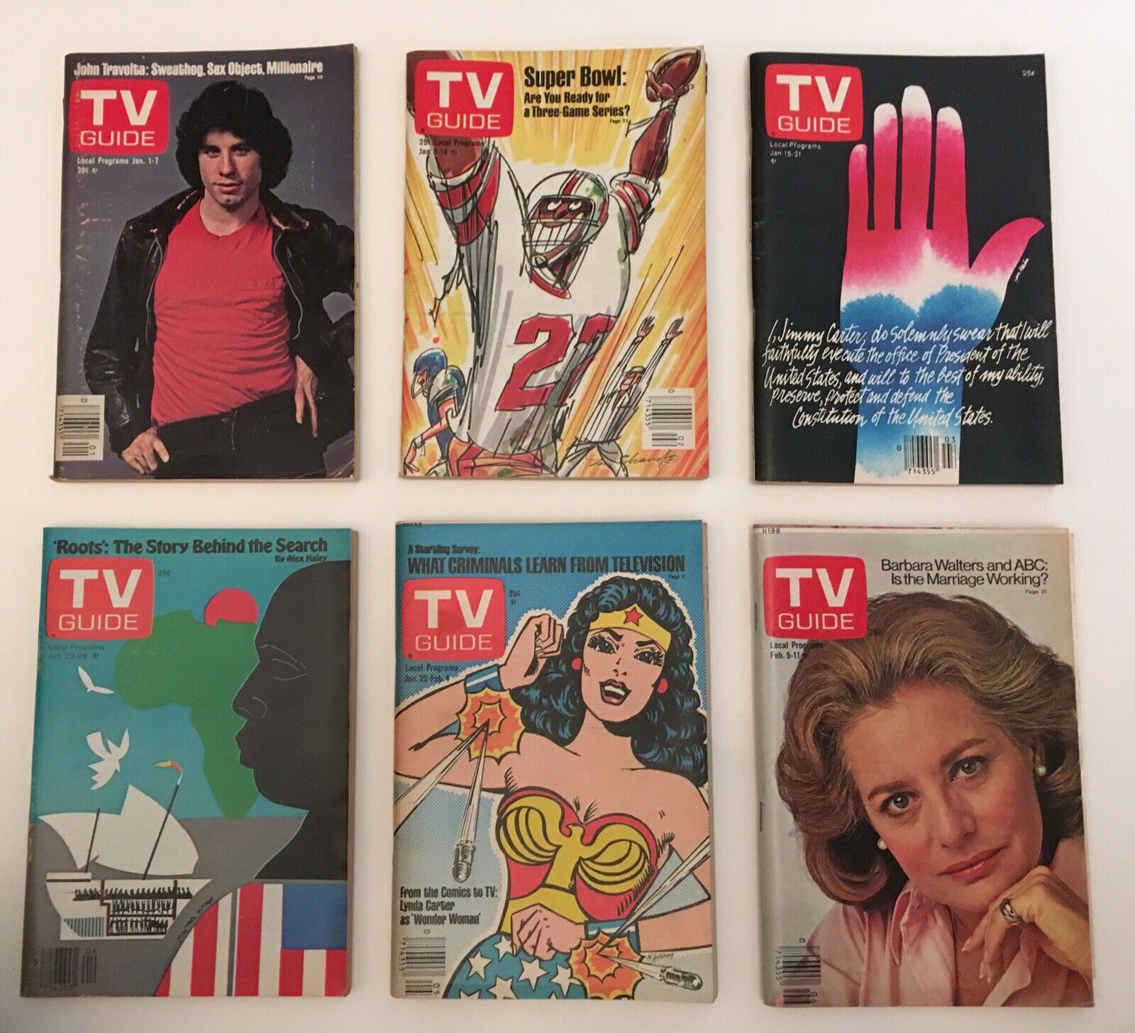 Complete 1977 collection of TV Guide Magazines, including all issues for the year and a special Fall Preview edition.