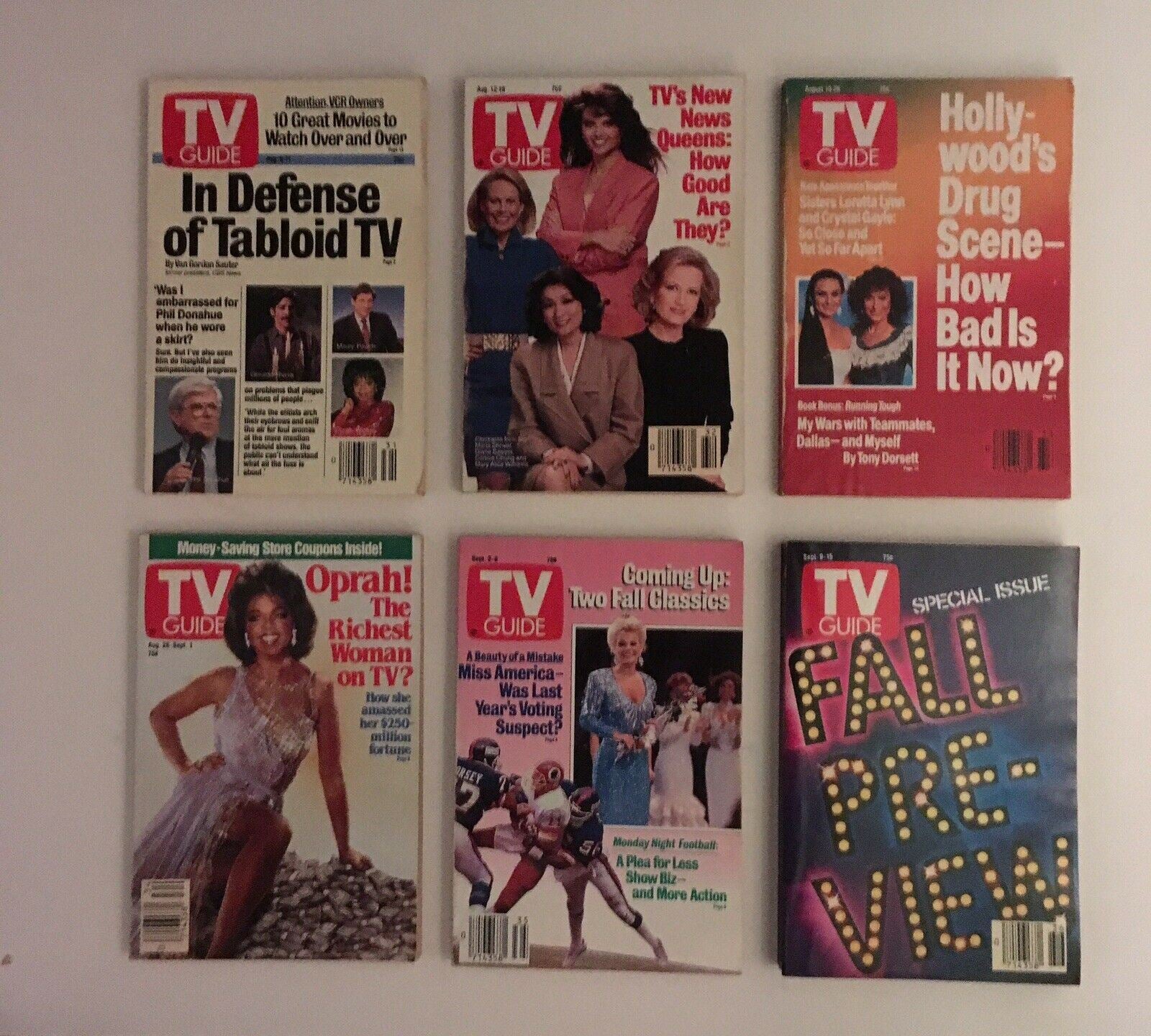 Complete Year Of TV Guide Magazines 1989, 52 Issues- Special Issue Fall Preview