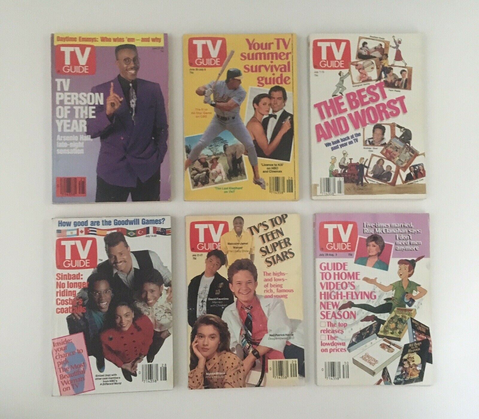 TV Guide Magazines 1990~ 54 Issues Complete~ 4 Special Issue Fall Previews