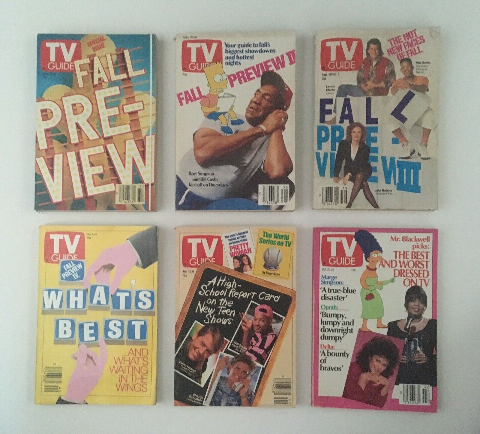 TV Guide Magazines 1990~ 54 Issues Complete~ 4 Special Issue Fall Previews