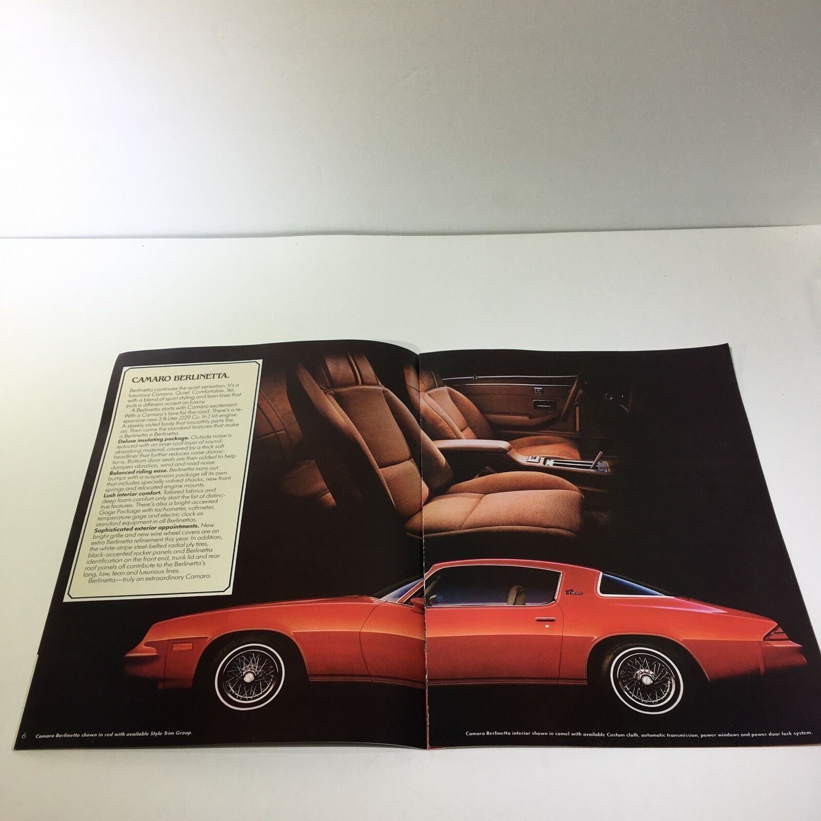 1980 Chevrolet Camaro 3.8 Liter V-6 Engine Z28 Panel Car Sale Brochure