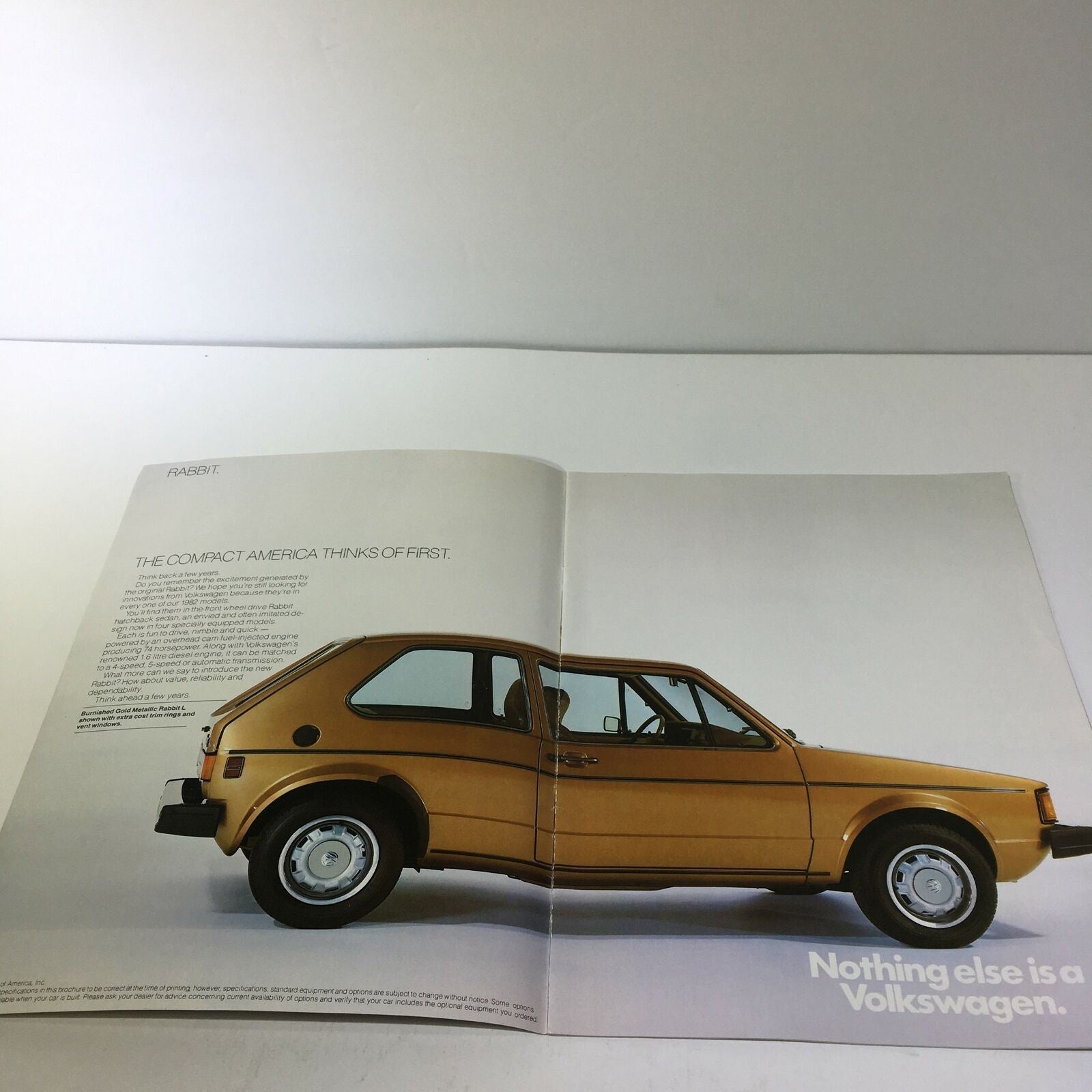 1982 Island Volkswagen Rabbit Fuel-Injected Engine 74 Horsepower Car Brochure