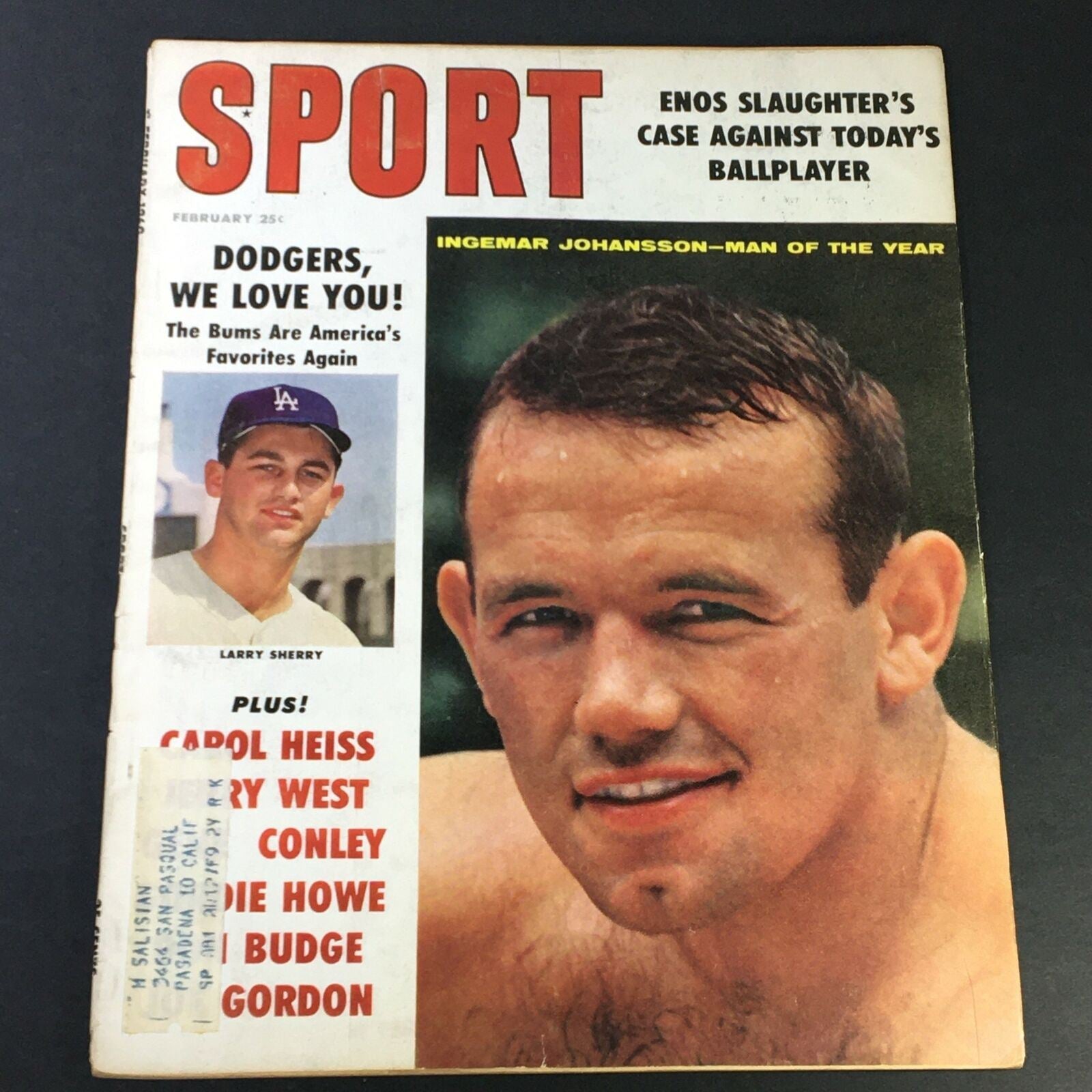 VTG Sport Magazine February 1960 Larry Sherry, Ingemar Johansson, Carol Heiss