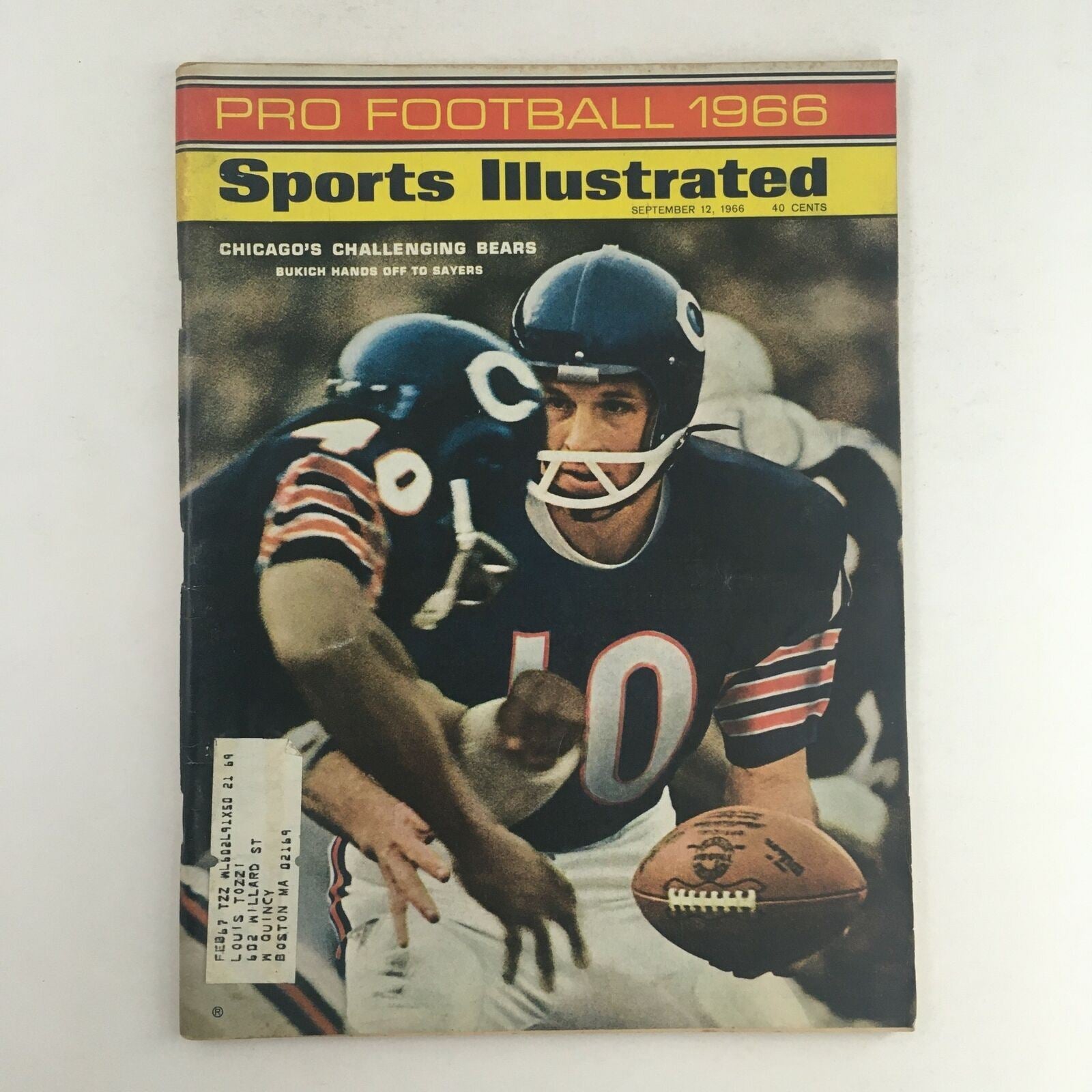 Sports Illustrated Magazine September 12 1966 Chicago Bears' Rudy Bukich