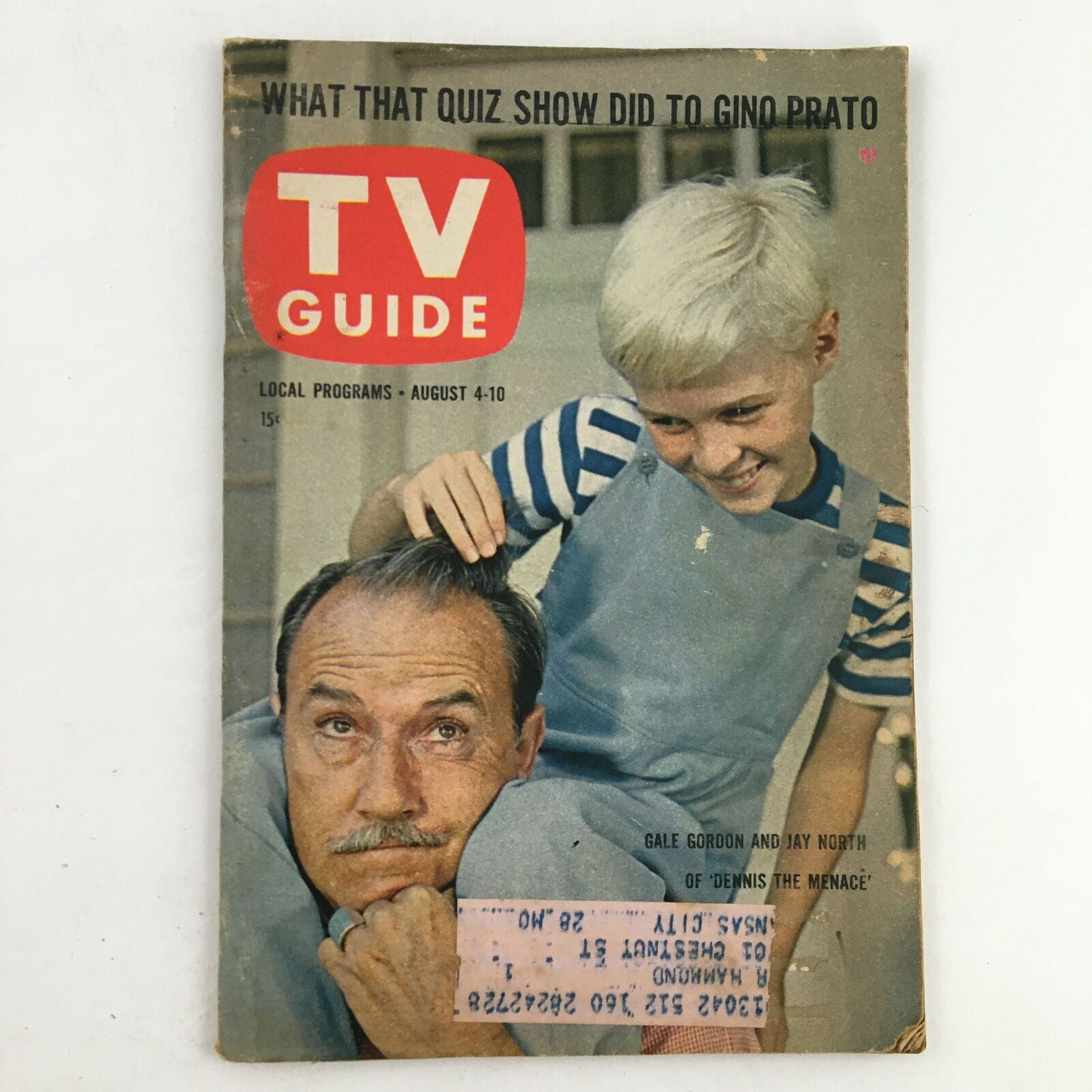 TV Guide Magazine August 4 1962 Gale Gordon and Jay North Kansas City Edition