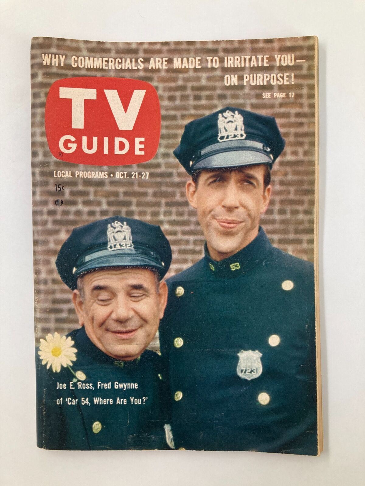 TV Guide Magazine October 21 1961 Joe E. Ross  north california edition no label