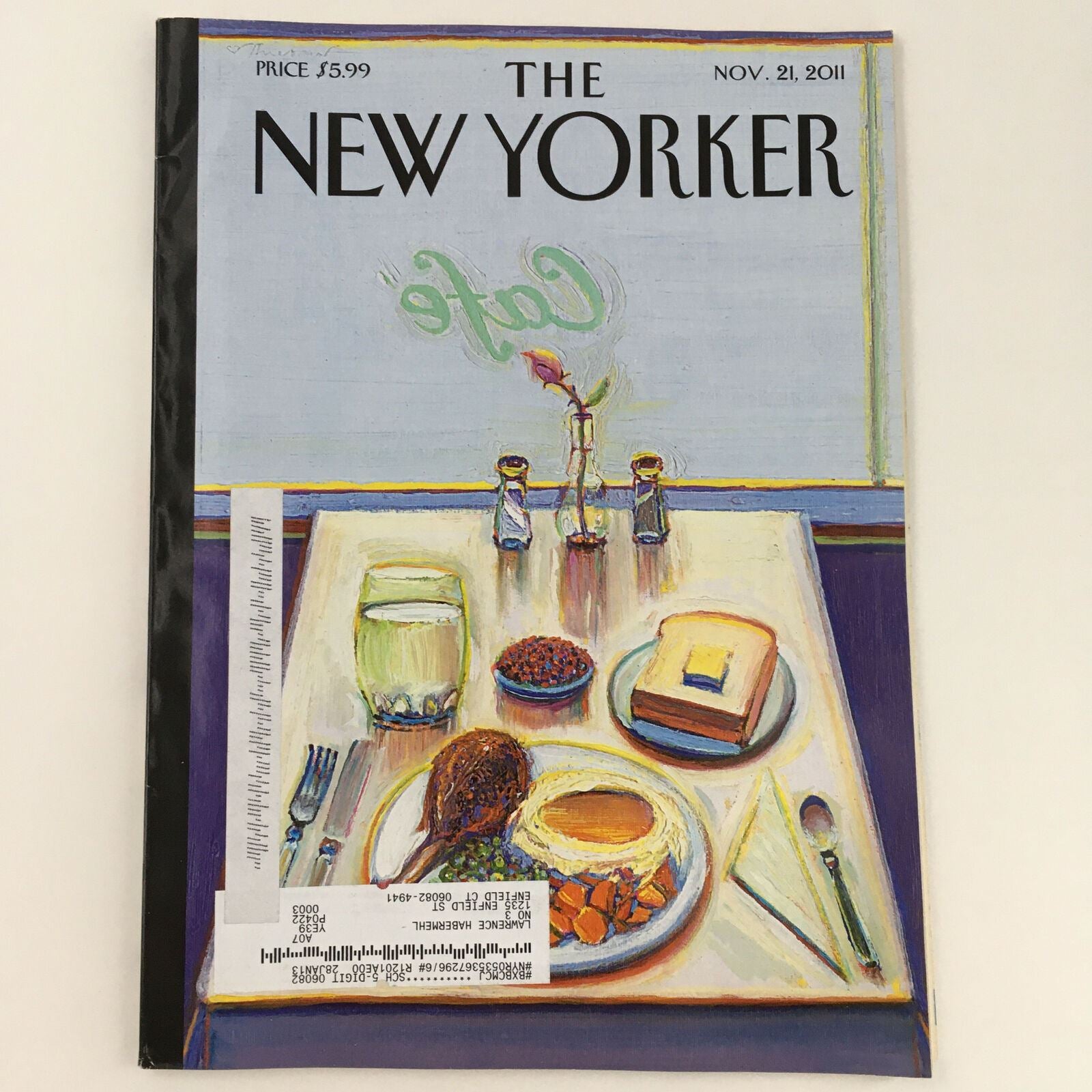 The New Yorker Magazine November 21 2011 Theme Art Cover by Wayne Thiebaud VG