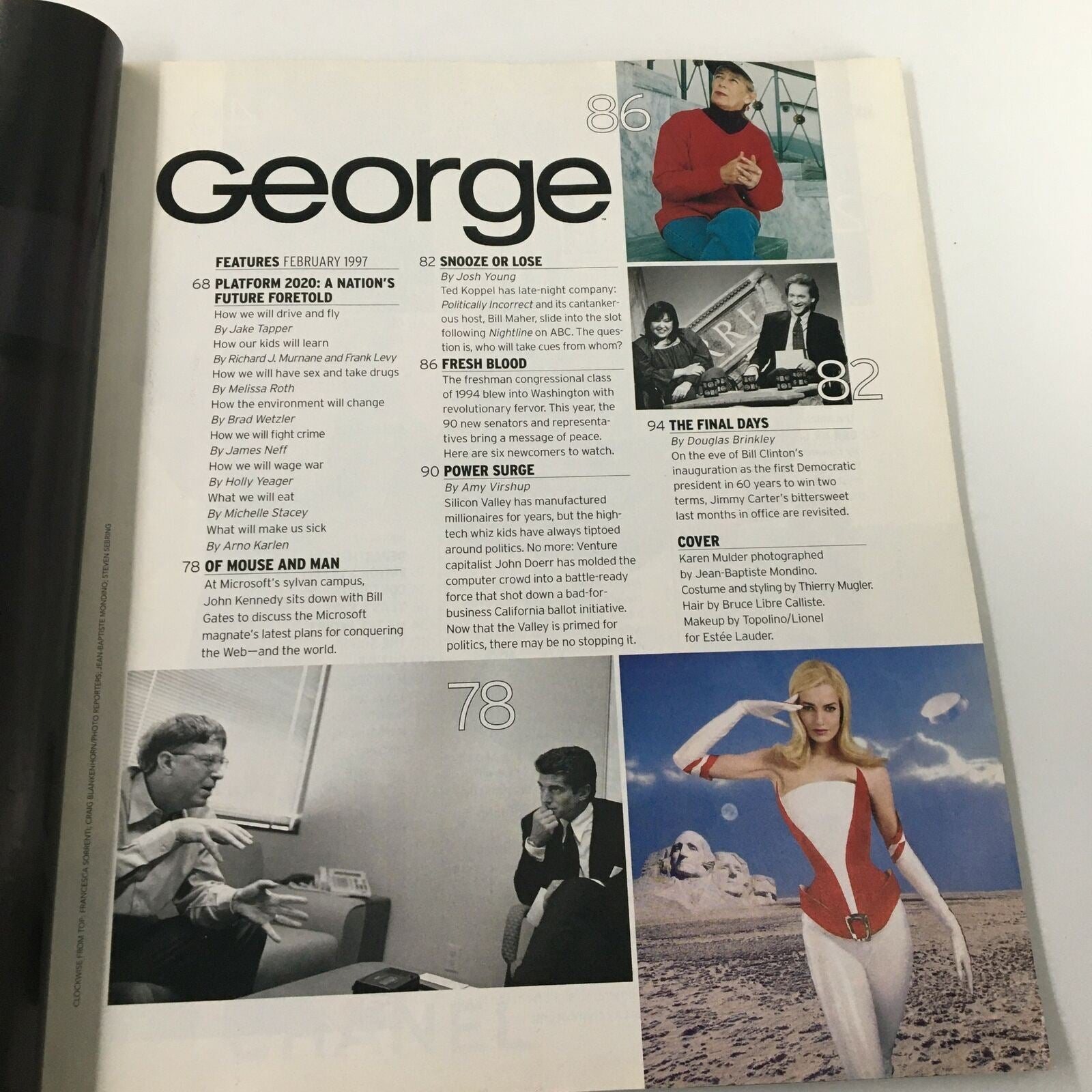 George Magazine February 1997 Karen Mulder, Bill Gates & Jimmy Carter No Label