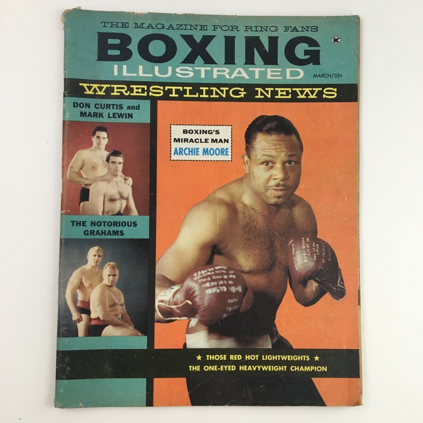 Boxing Illustrated Magazine March 1959 Archie Moore & Don Curtis, No Label