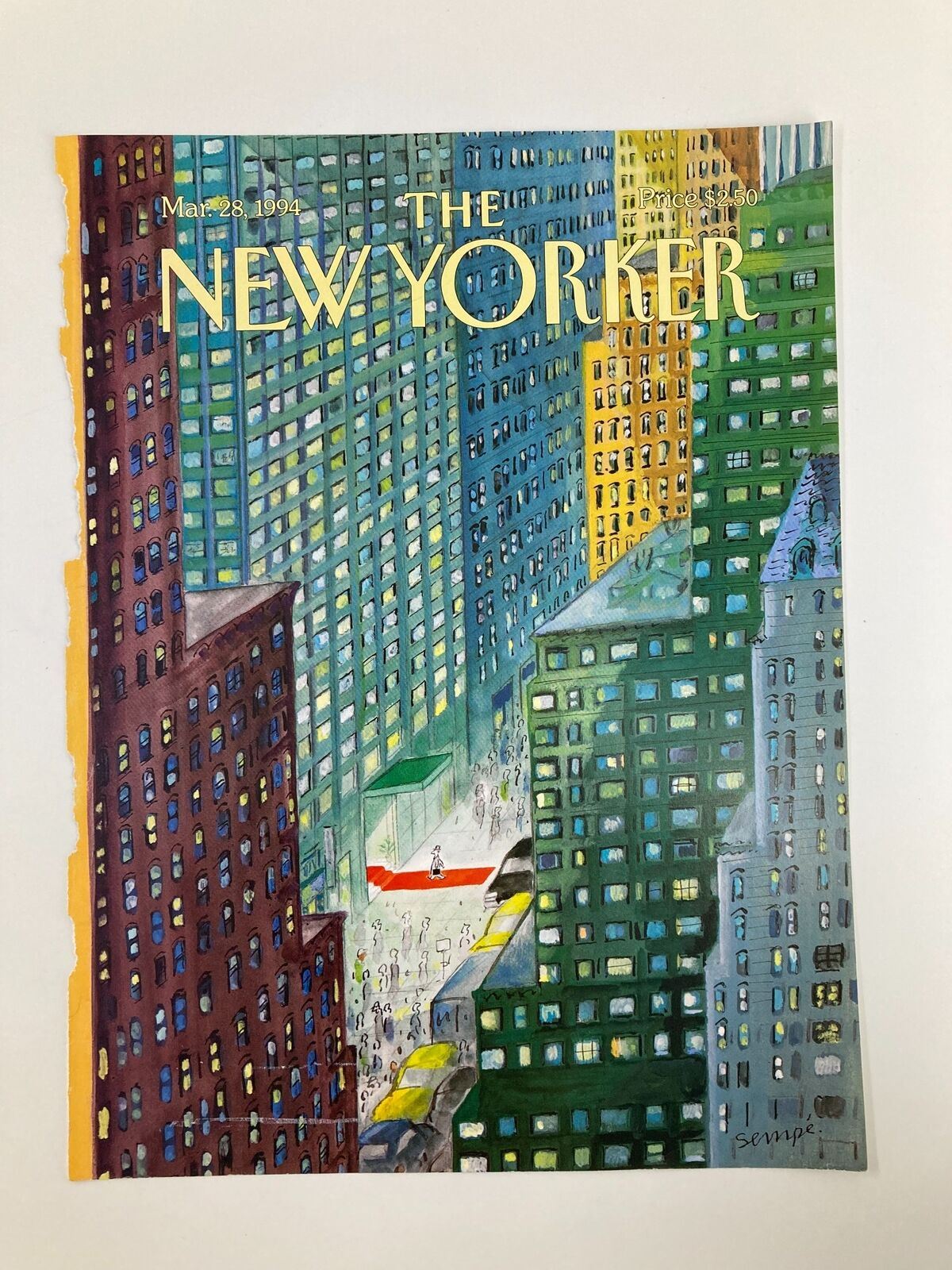 COVER ONLY The New Yorker March 28 1994 Concrete Jungle by Jean-Jacques Sempe