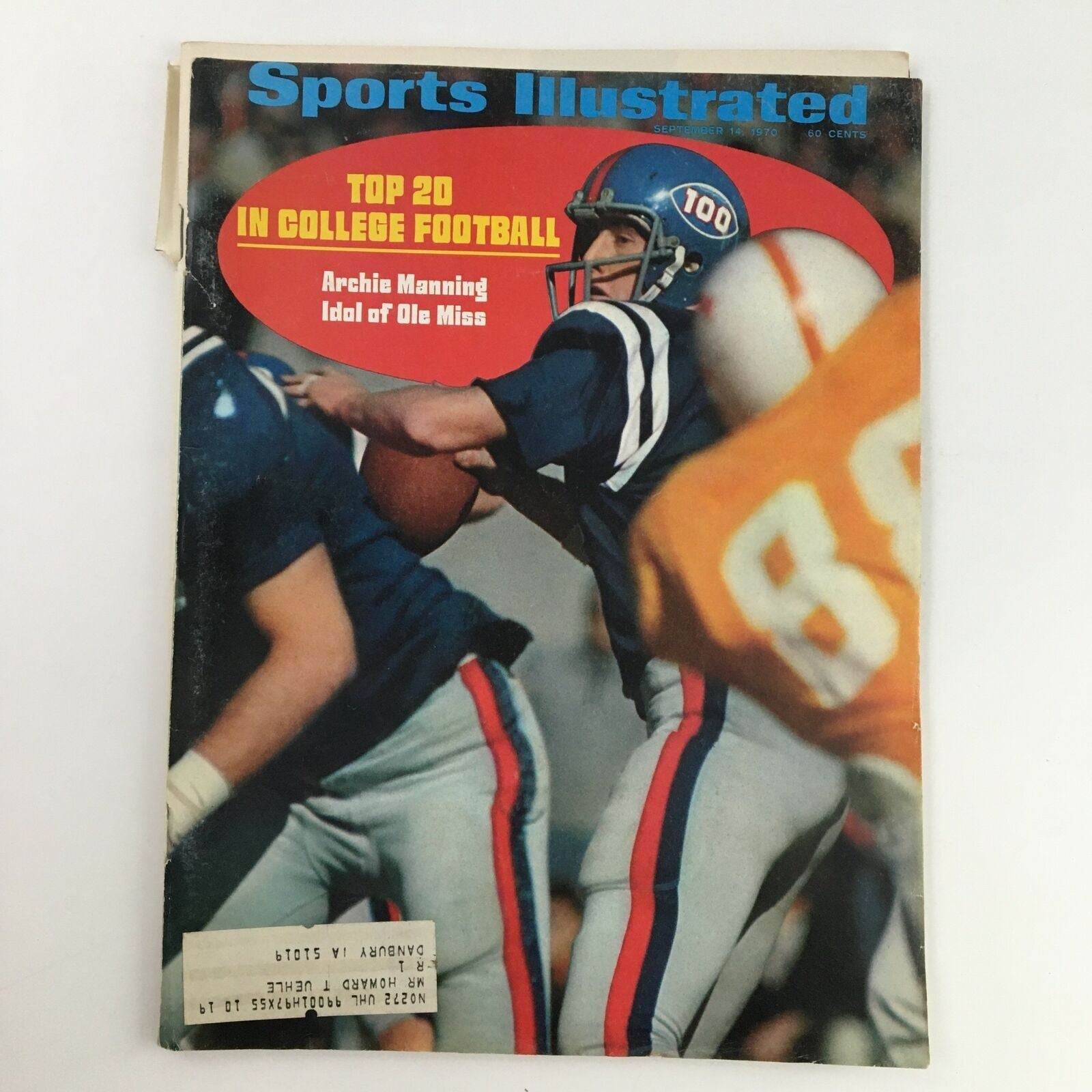 Sports Illustrated Magazine September 14 1970 Archie Manning of Idol of Ole Miss