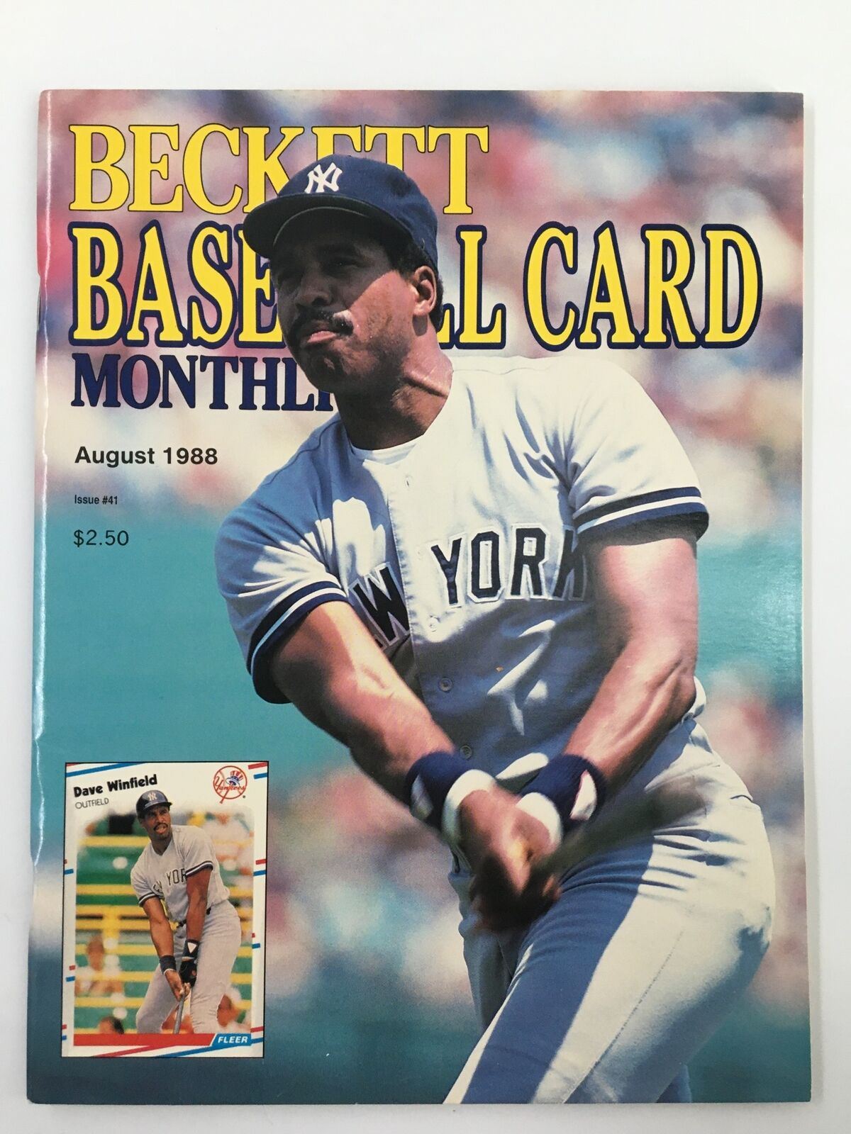 Beckett Baseball Card Monthly August 1988 Dave Winfield No Label VG