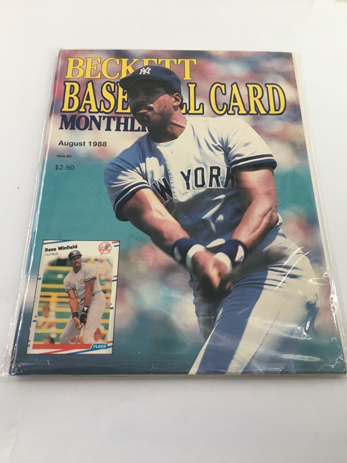 Beckett Baseball Card Monthly August 1988 Dave Winfield No Label VG