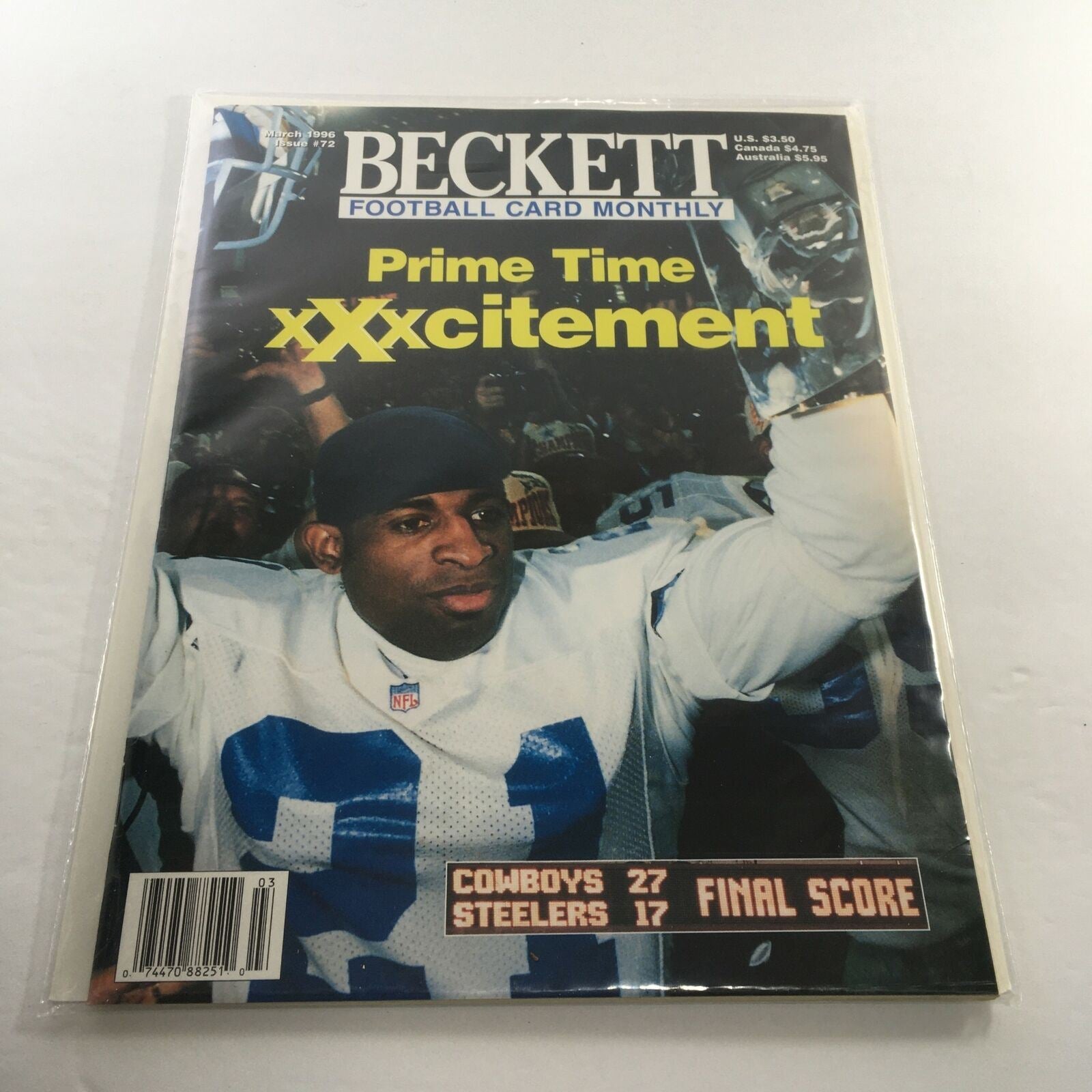 Beckett Football Card Monthly: March 1996 Issue #76 - Prime Time xXxcitement