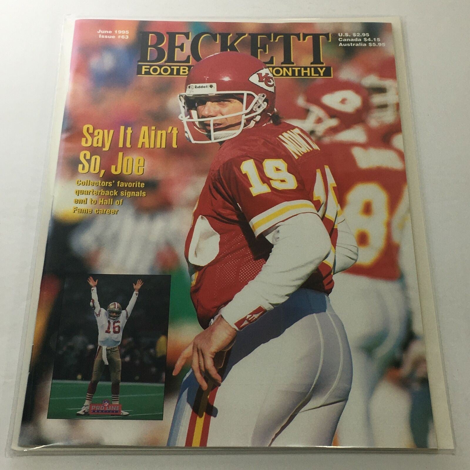 Beckett Football Card Monthly: June 1995 Issue #63 - Say It Ain't So, Joe