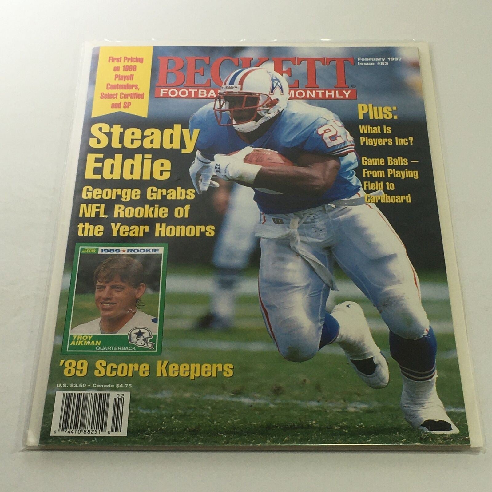 Beckett Football Card Monthly: February 1997 Issue #83 - Eddie George NFL Rookie